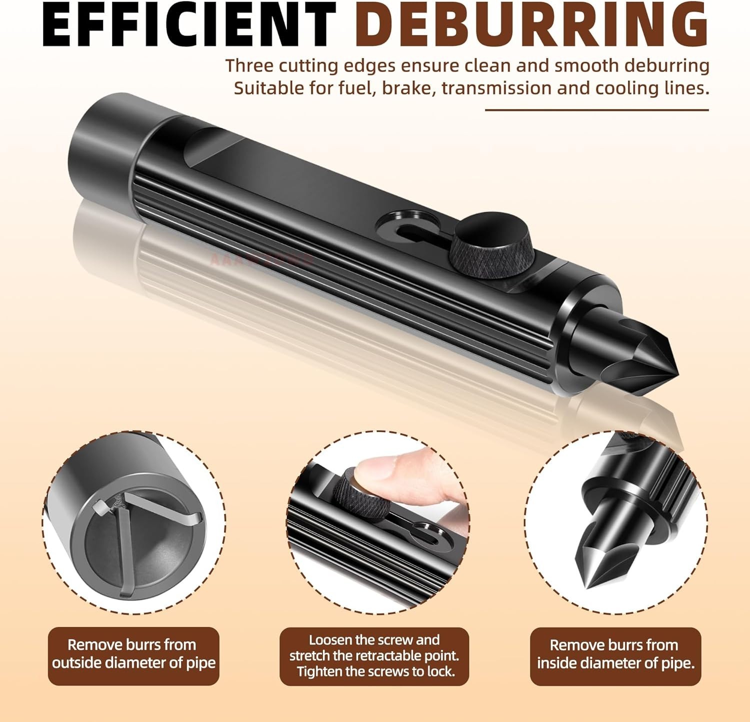 Rimming & Deburring Tool 3/16″ to 1/2″ Brake Line Fuel Coolant Lines