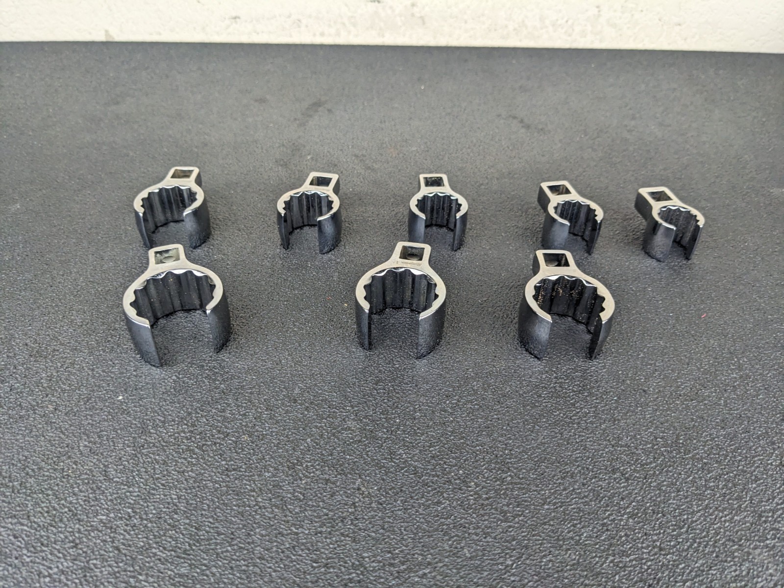 #bn277 Snap on Tools NEW 208AN 3/8″ Drive SAE Deep Flare Crowfoot Wrench Set