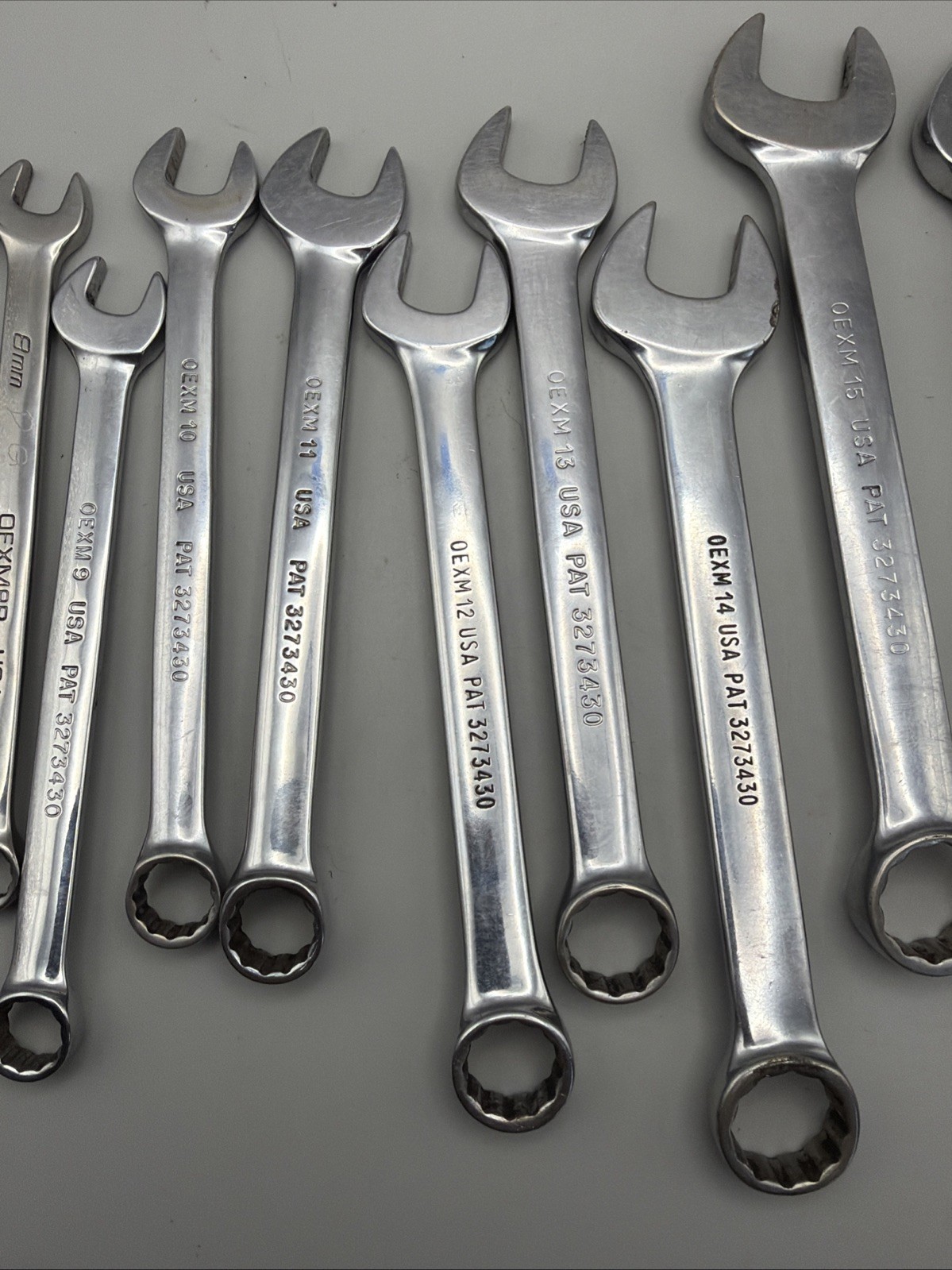 Snap-on Tools Metric Flank Drive Short Combo Wrench Set OEXM6-OEXM19, set of 14