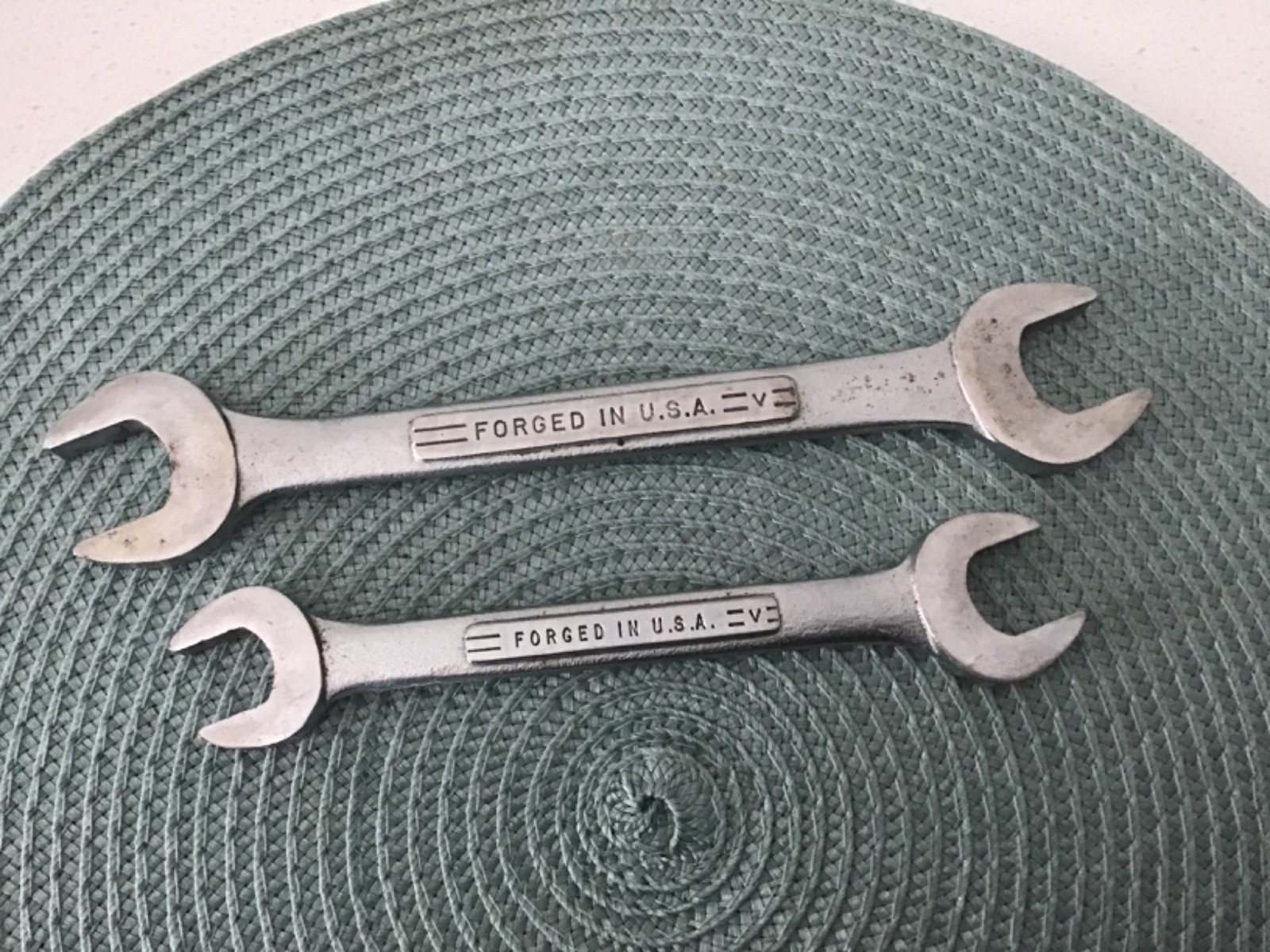 2 VTG Craftsman USA FORGED Double Open End Wrenches 11/16 19/32 & 13/16 25/32