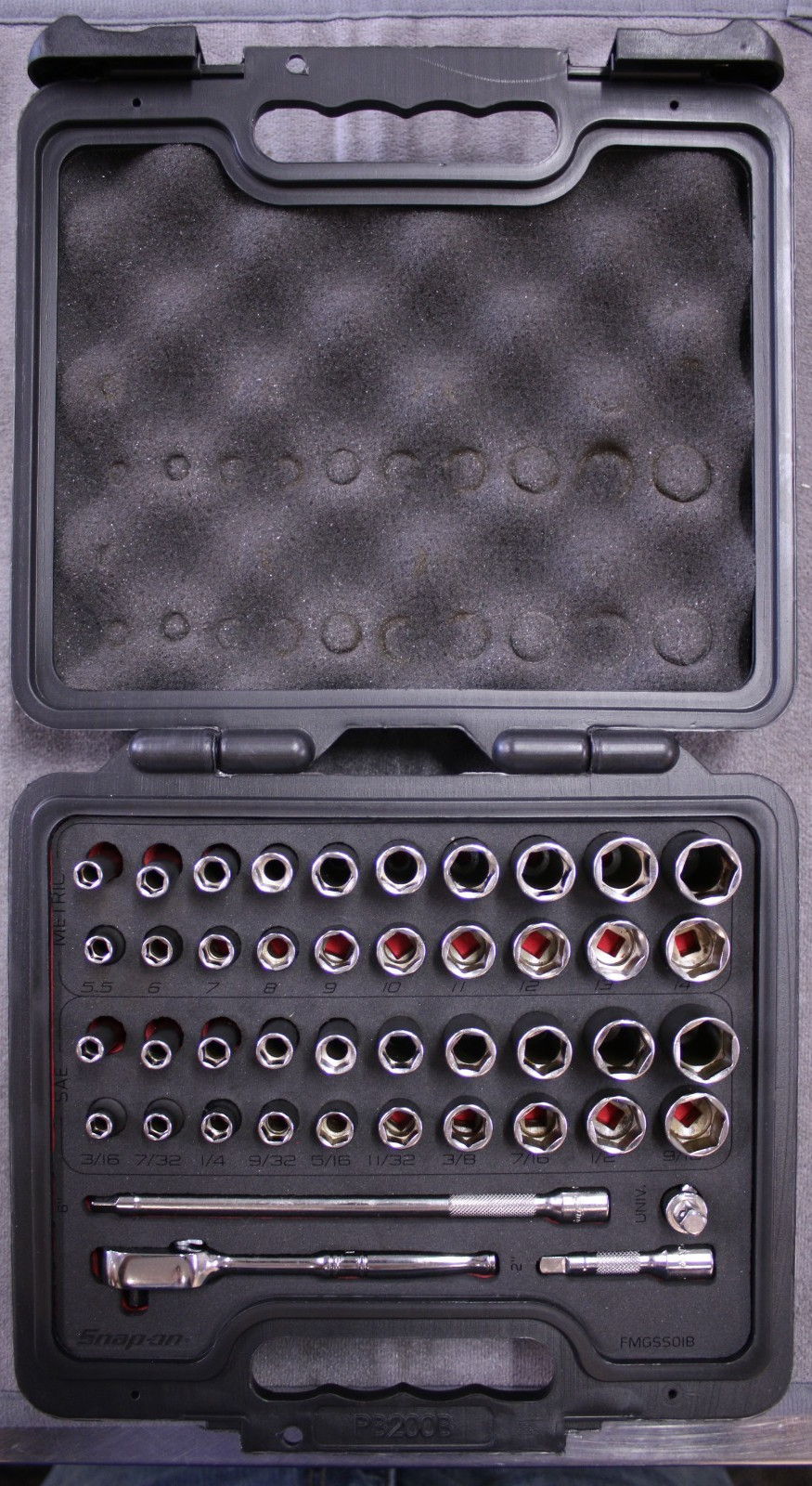 Snap On 44pc 1/4” Drive Metric & SAE General Service Socket Set 144TMPBFR