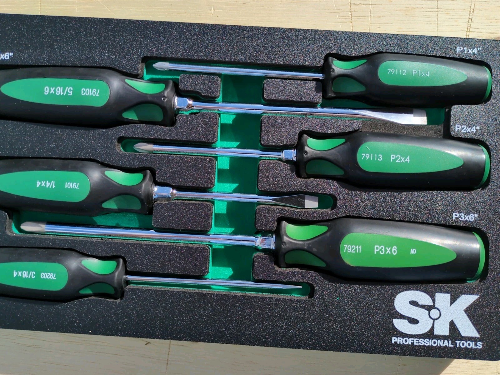 SK Professional Tools 6 Piece Cushion Grip Screwdriver Set Automotive LIFETIME W