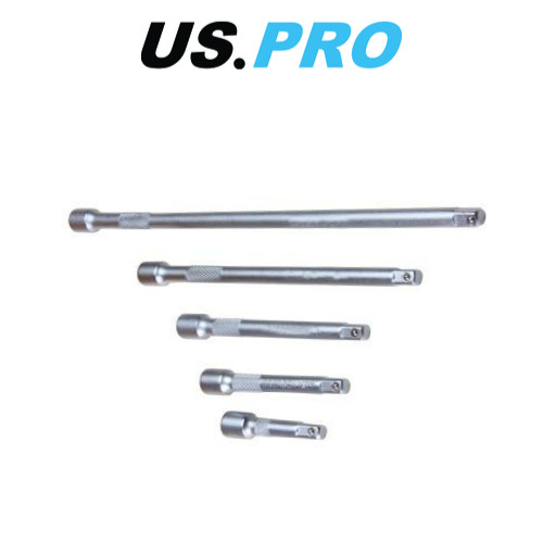US PRO 1/4″ Dr Extension Bar Set 5pc – 50 / 75 / 100 / 150 / 225mm 4157