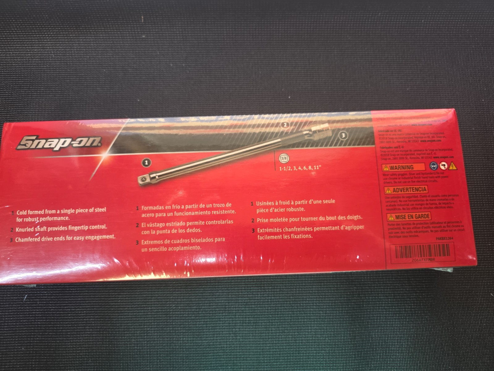 6pc Snap-On Tools USA NEW 6pc 3/8″ Drive Knurled Chrome Extension Set 206AFXFMBR