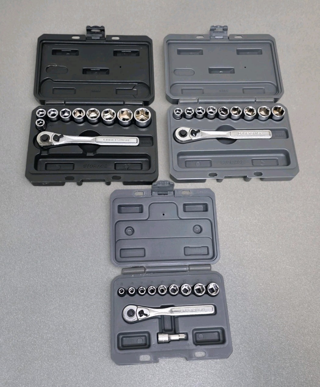 Craftsman 34553 34554 Metric & SAE Socket Ratchet Set 3/8″ Drive & 34861 1/4″