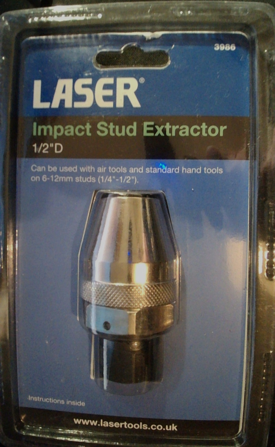 Laser Tools Impact Stud Extractor 1/2″D (6 – 12mm studs) 3986. New.Fast dispatch