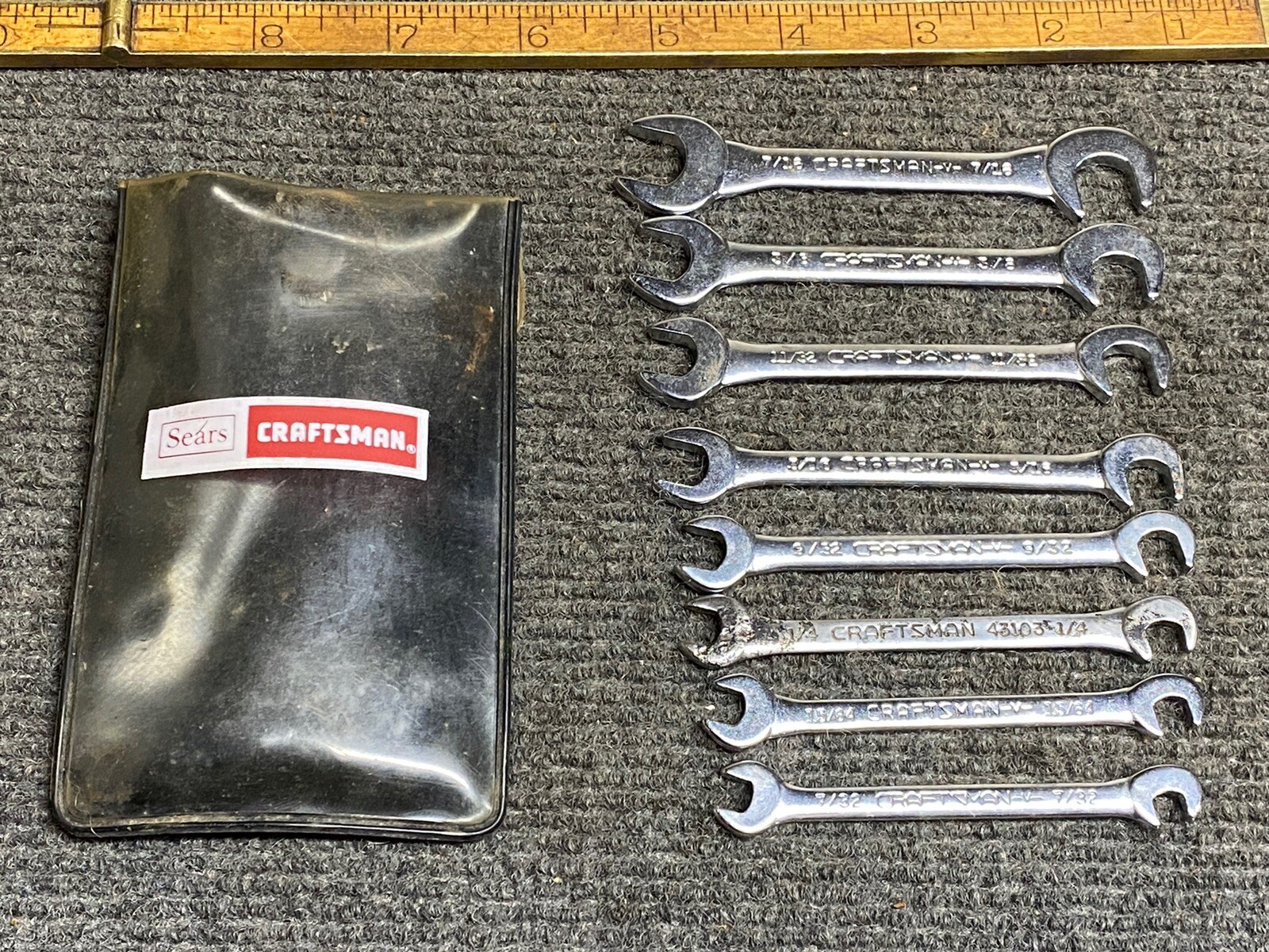 Craftsman USA Super-tuff 8 Piece SAE Open End Ignition Wrench Set 9_4306 USA