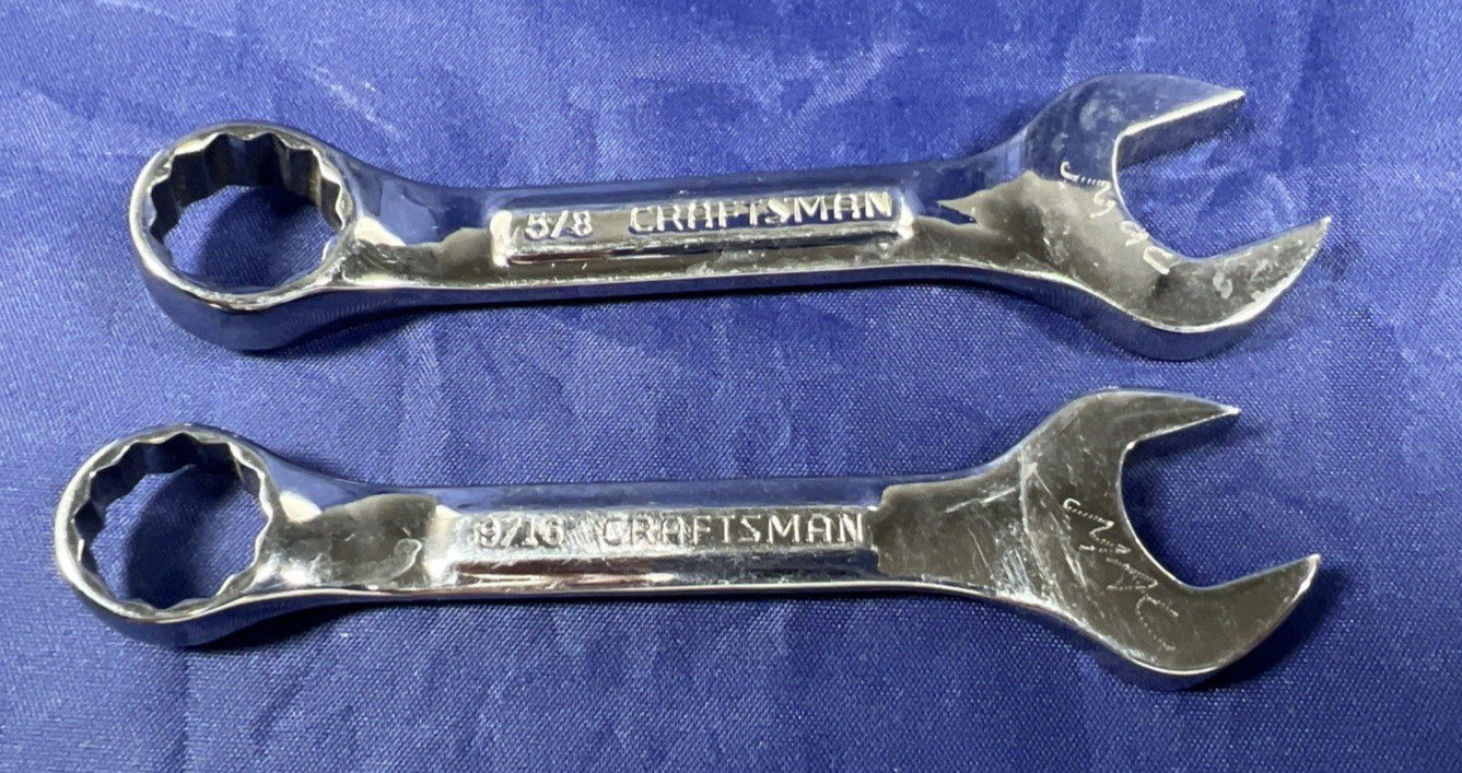 Set Of 11 Craftsman USA 12pt SAE Stubby Combination Wrench Set VV Series