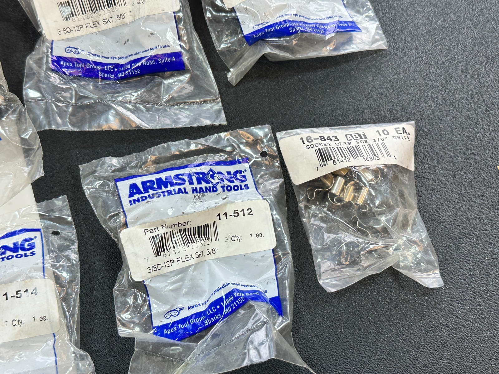 NOS Armstrong 15-400 7pc 3/8″ Drive SAE 3/8-3/4″ Universal Swivel Socket Set