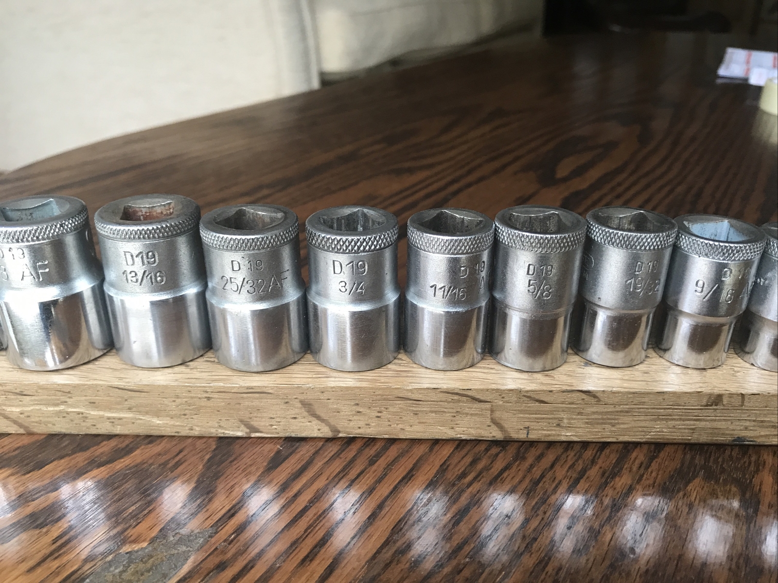 12 Gedore Sockets 1″ To 7/16″ AF With 1/2″ Drive. No 2.