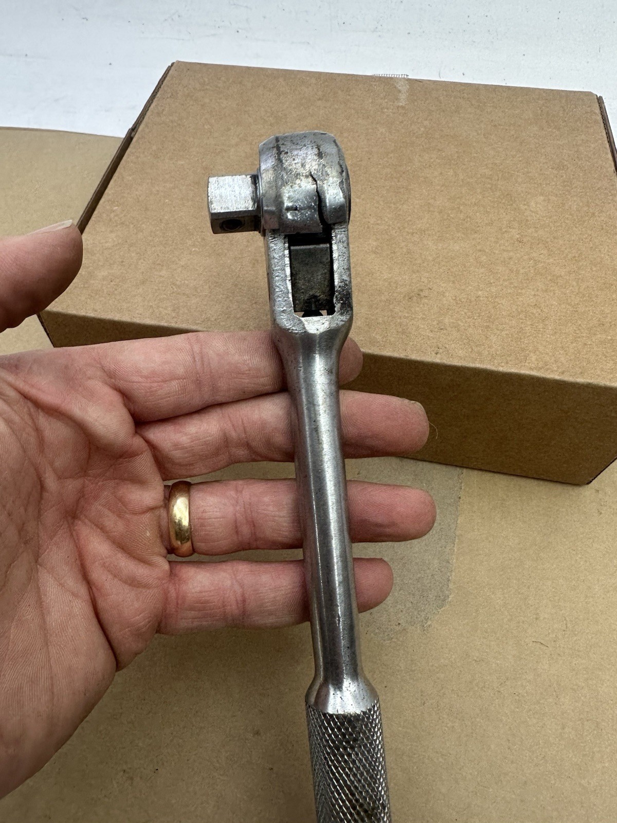 Thorsen 3/8″ Open Gear Socket Knurled Grip Ratchet Model 77 Made USA *READ