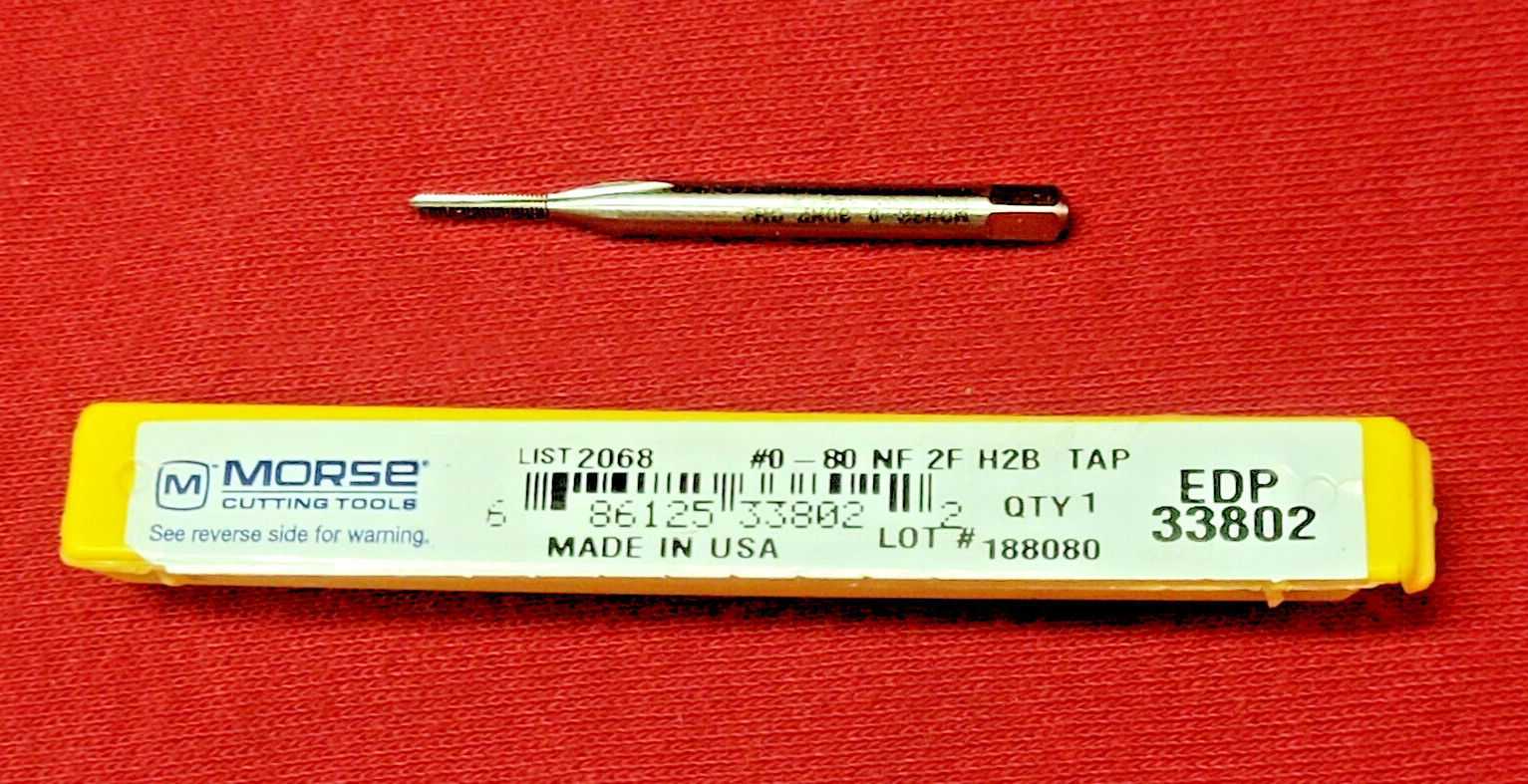 0-80 0/80 Bottom Hand Tap HSS Morse MT3733802 RH GH2 USA 2 FLUTE