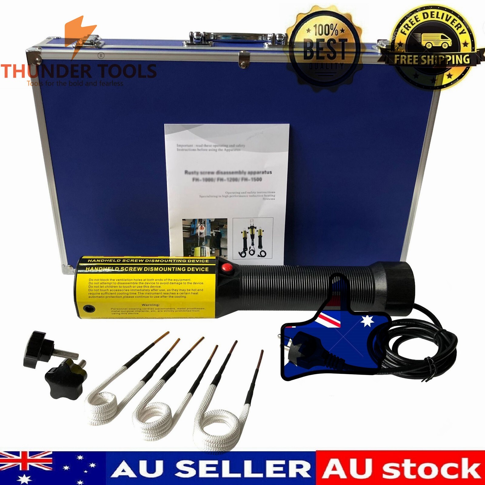 Thunder Tools 1800W Magnetic Induction Heater Kit Automotive Bolt Buster Set