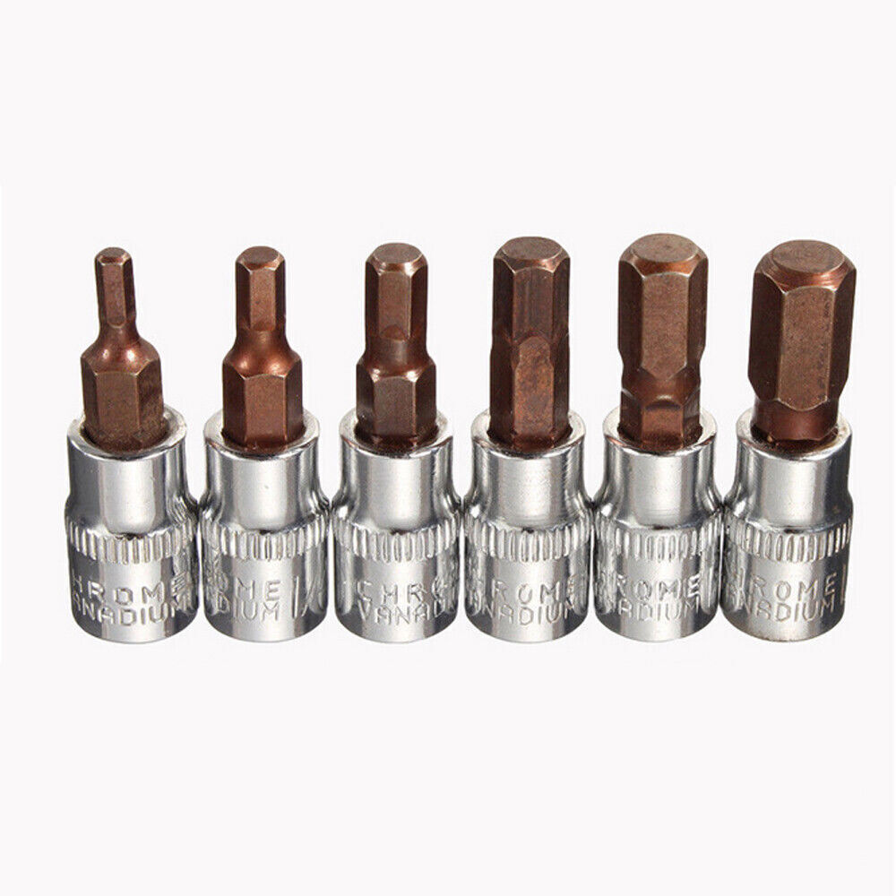 6pcs 3-8mm 1/4inch Hexagonal Drive Metric Hex Bit Sockets Nutdrivers Tools Set