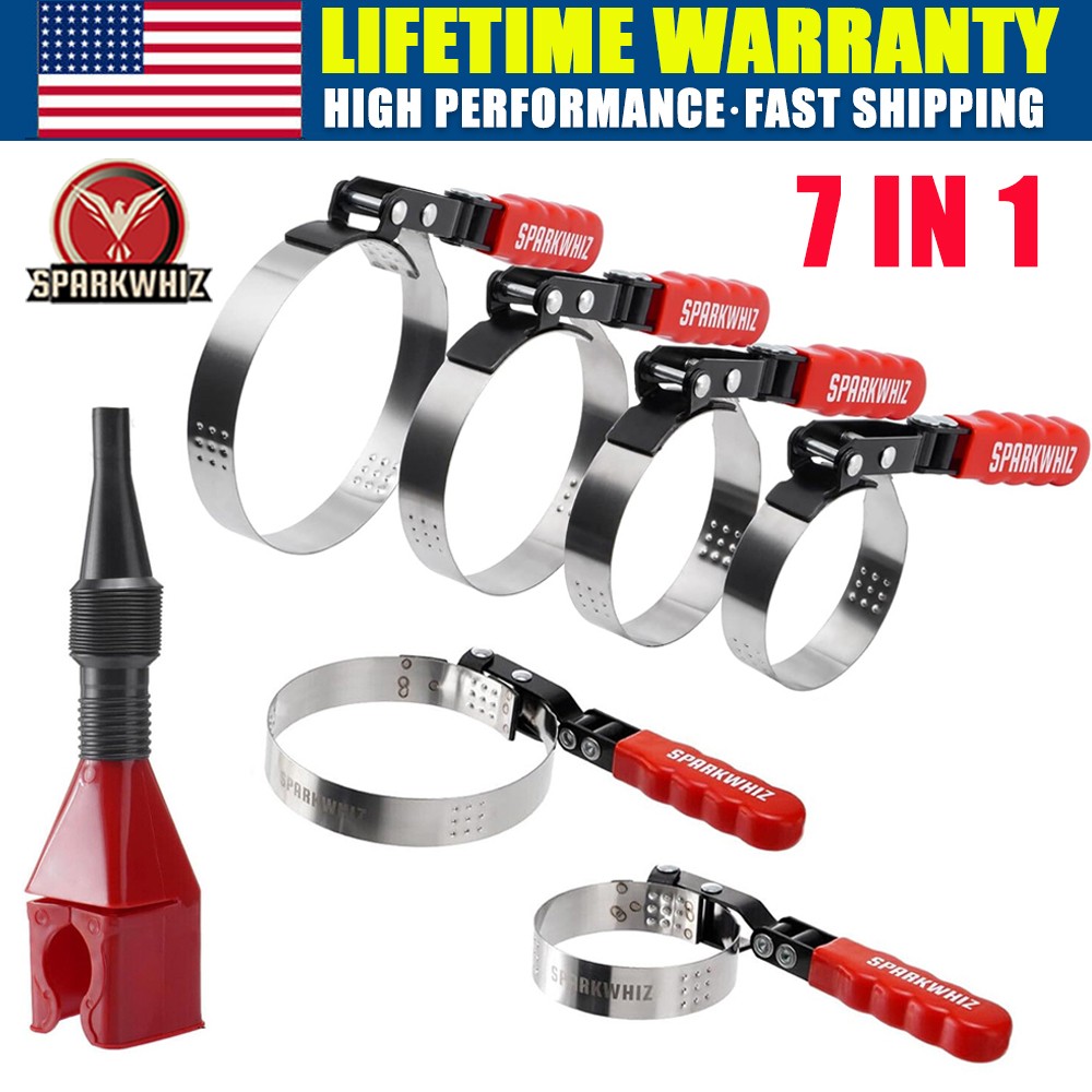 SPARKWHIZ 7 IN 1 Oil Filter Wrench Oil Filter Removal Tool Kit 2-1/6″ 5-1/4″