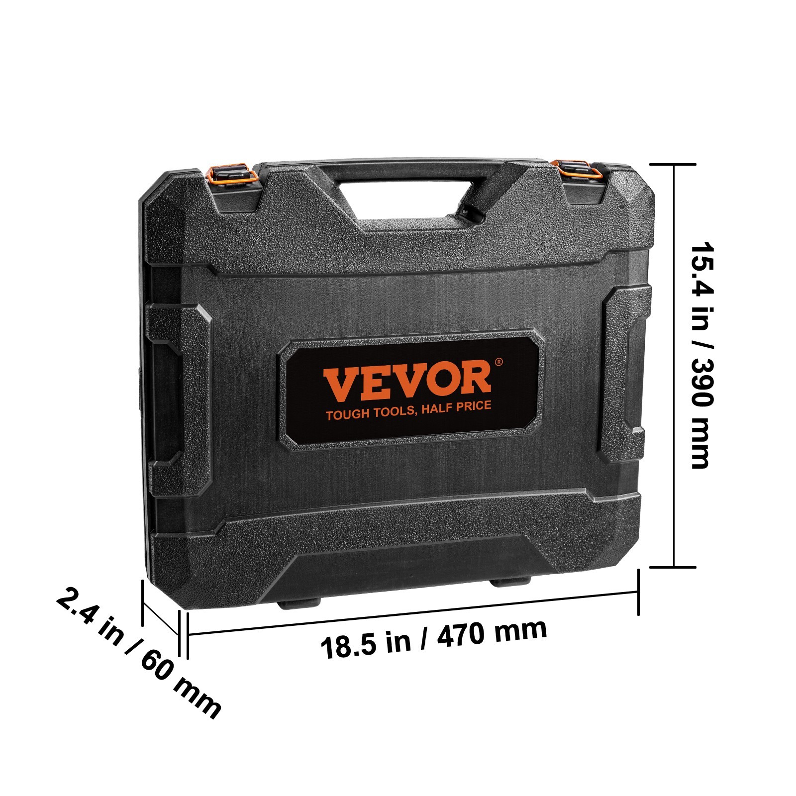 1/2 Drive Impact Socket Set Cr-Mo 6 Point SAE Metric with Extension Bars Case