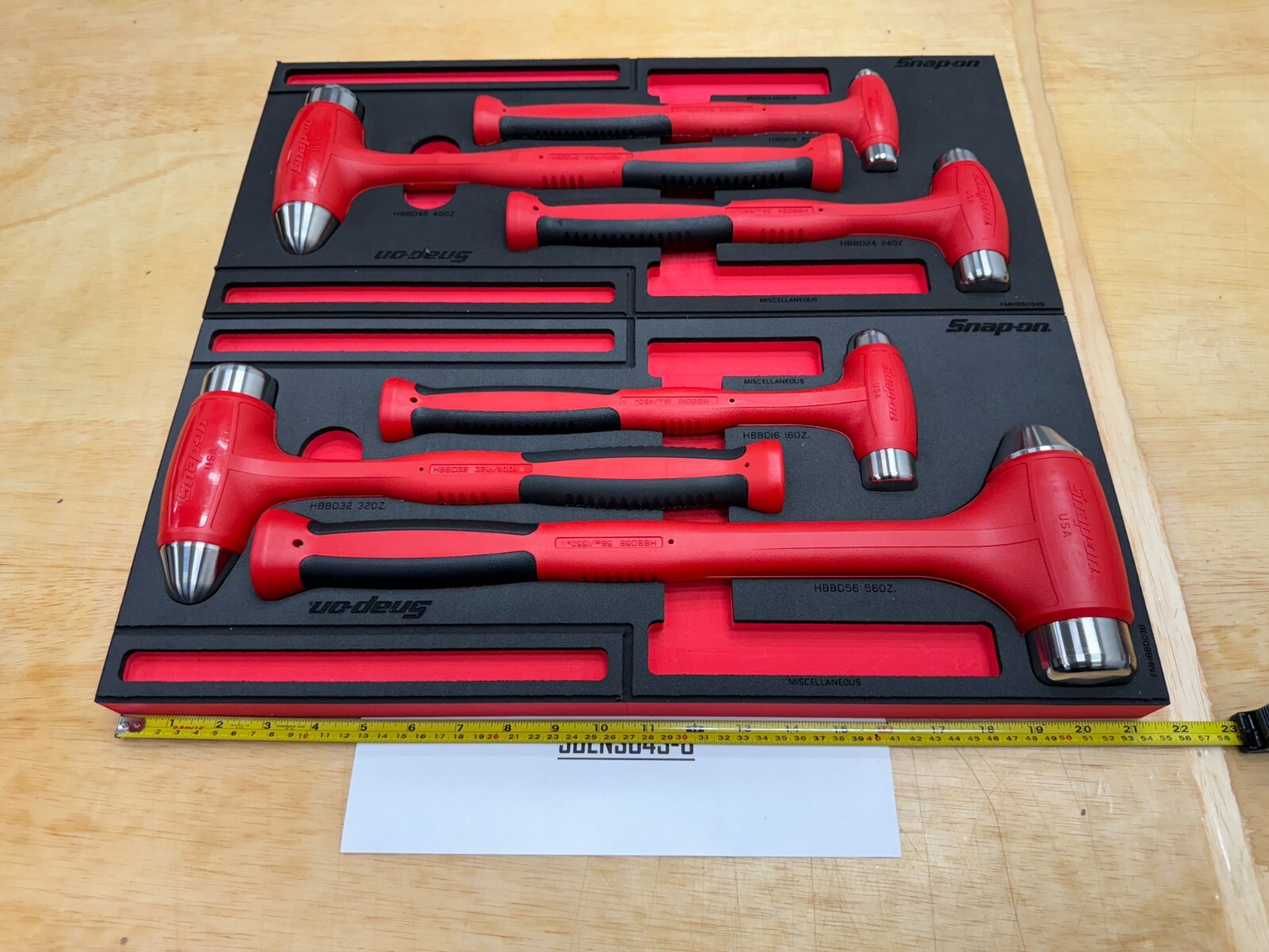 Snap-on Tools NEW RED 6pc Soft Grip DeadBlow Steel Face Hammer Master Foam Sets