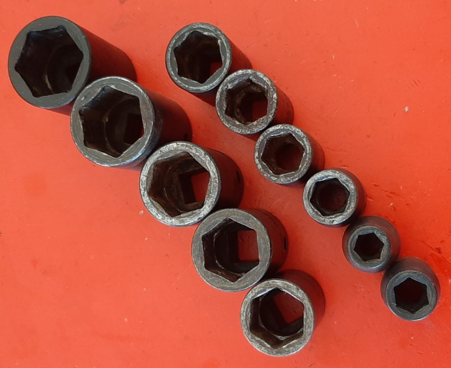 Snap-On 1/2″ Drive 11 pc 6 Point SAE Shallow Impact Socket Set Im120-320 3/8″-1″
