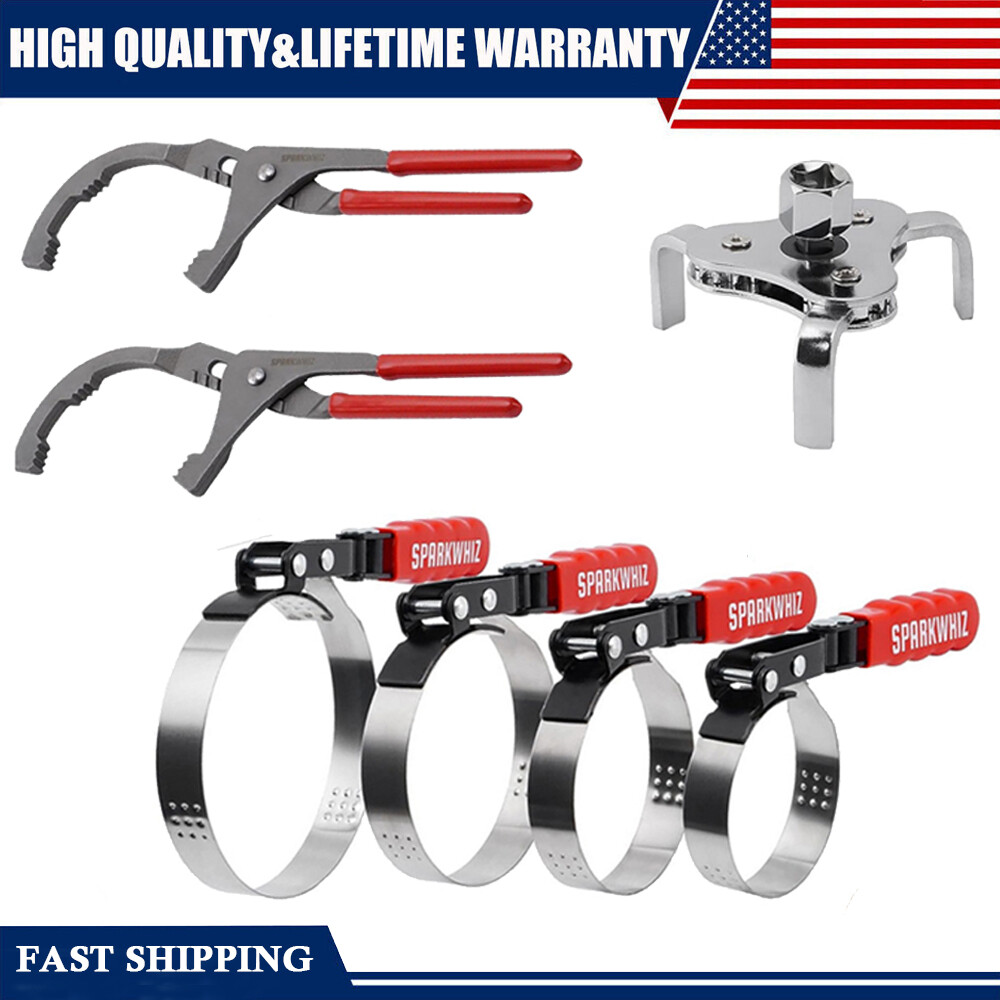 SPARKWHIZ 7 IN 1 Oil Filter Wrench Set Oil Filter Removal Tool 2-3/4″ 5-1/4″ USA