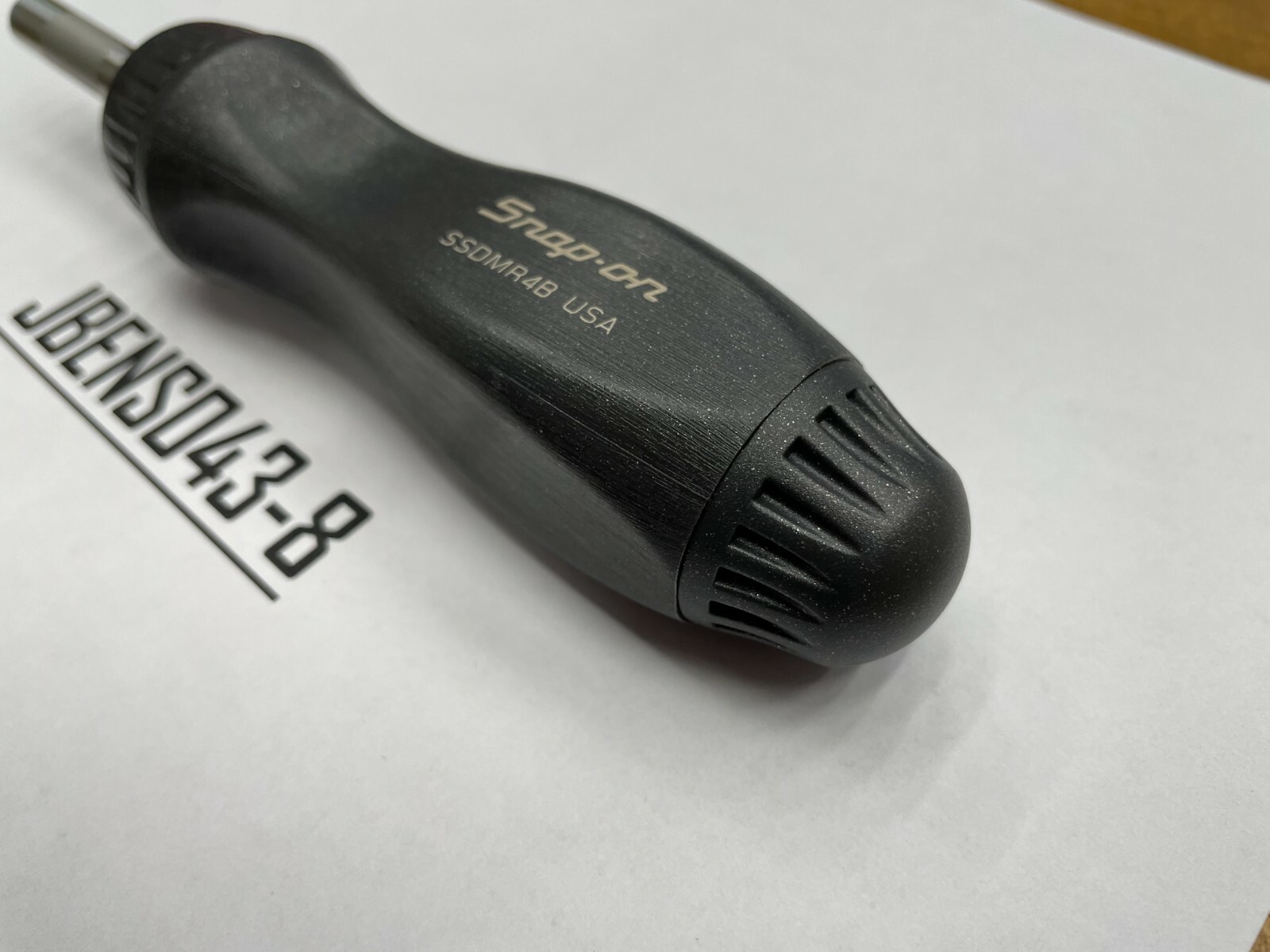 Snap-on Tools NEW DARK TITANIUM Hard Grip Stubby Shaft Ratcheting Screwdriver