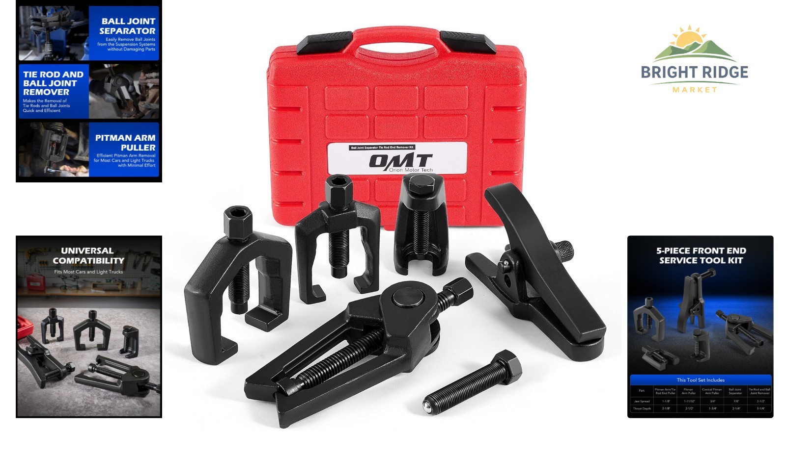 Durable Alloy Front End Tool Set with Pitman Arm and Tie Rod Removers