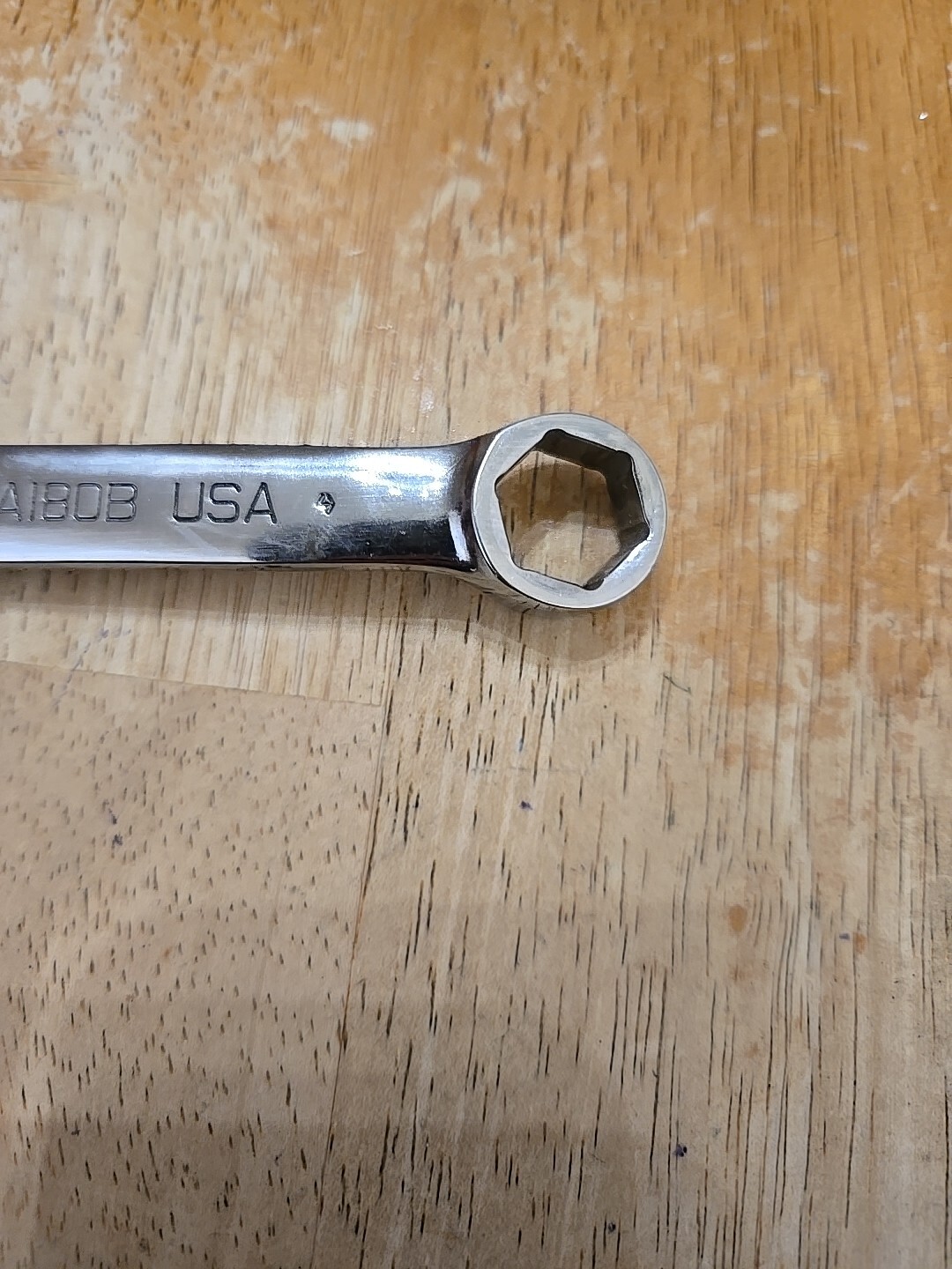 Snap On 9/16″ 6PT Chrome Angle Head Short Combination Wrench OXA180B