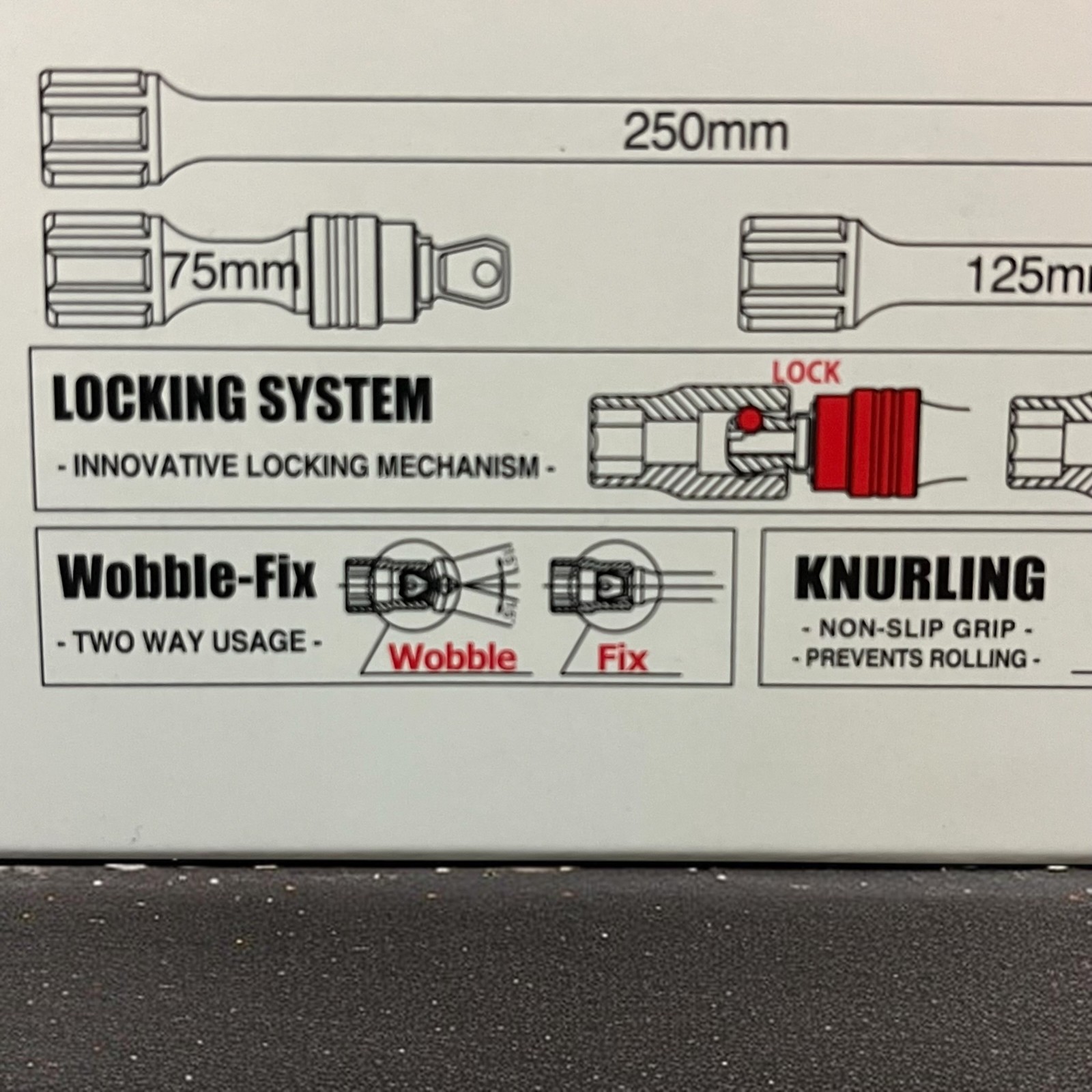 Ko-ken PK3763L/3 3-piece 3/8 Drive Locking Wobble-Fix Extension Bar Set