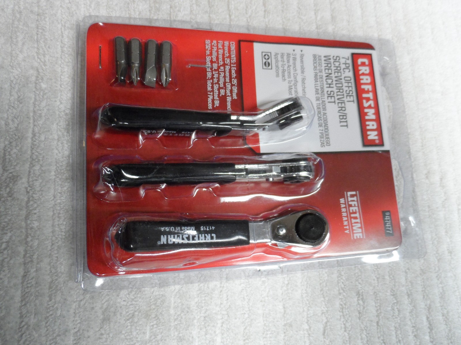 Craftsman 7pc Offset Screwdriver Bit Ratchet Wrench Set, made USA – Part # 47477