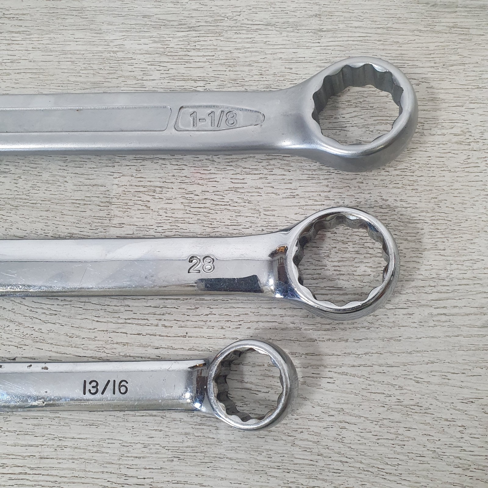 3 x Toptul Combination Spanners Metric and Imperial Mixed Bundle – B7