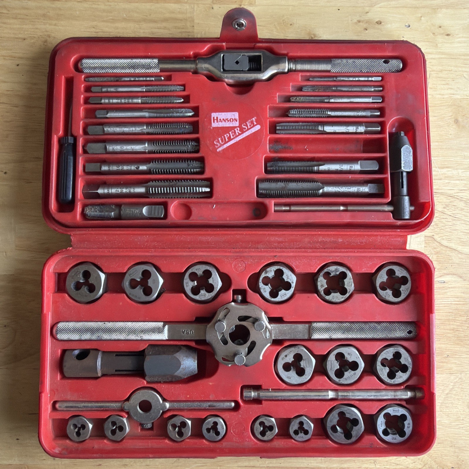 Hanson Tool Hex Tap and Die Super Set W/ Case 24606 Made in USA READ!
