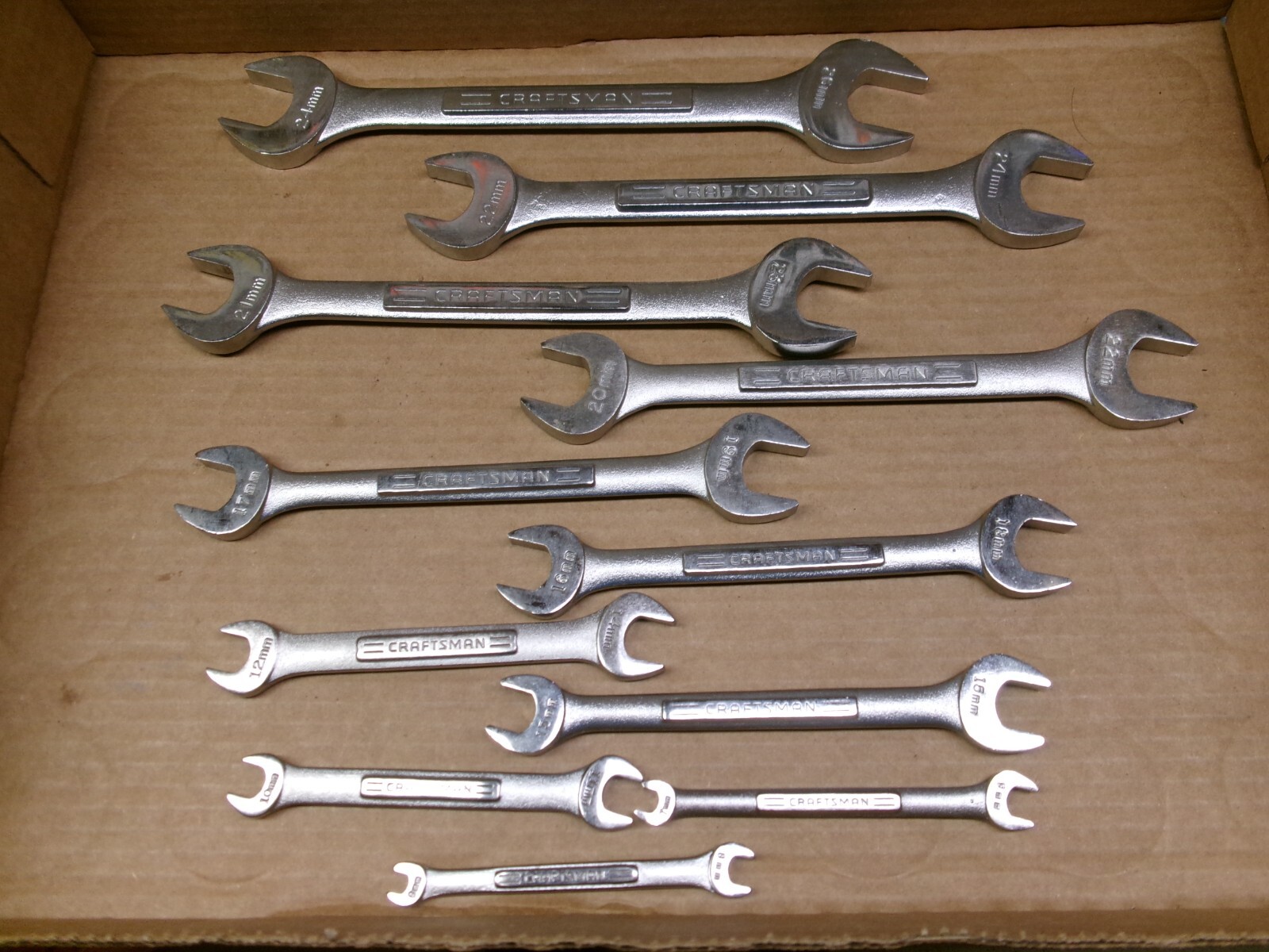 Craftsman USA 11-Piece Metric Double Open End Wrench Set 6-26 MM NOS