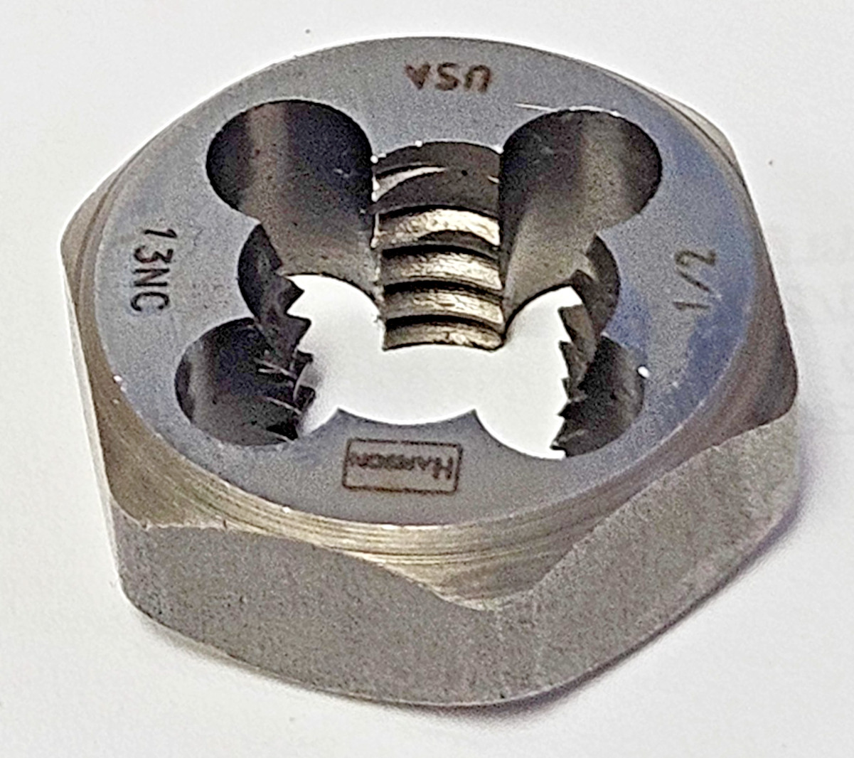 6544 1/2-13 X 1″ NC Hex Die Irwin Hanson CS USA RH Rethreading Carbon Steel