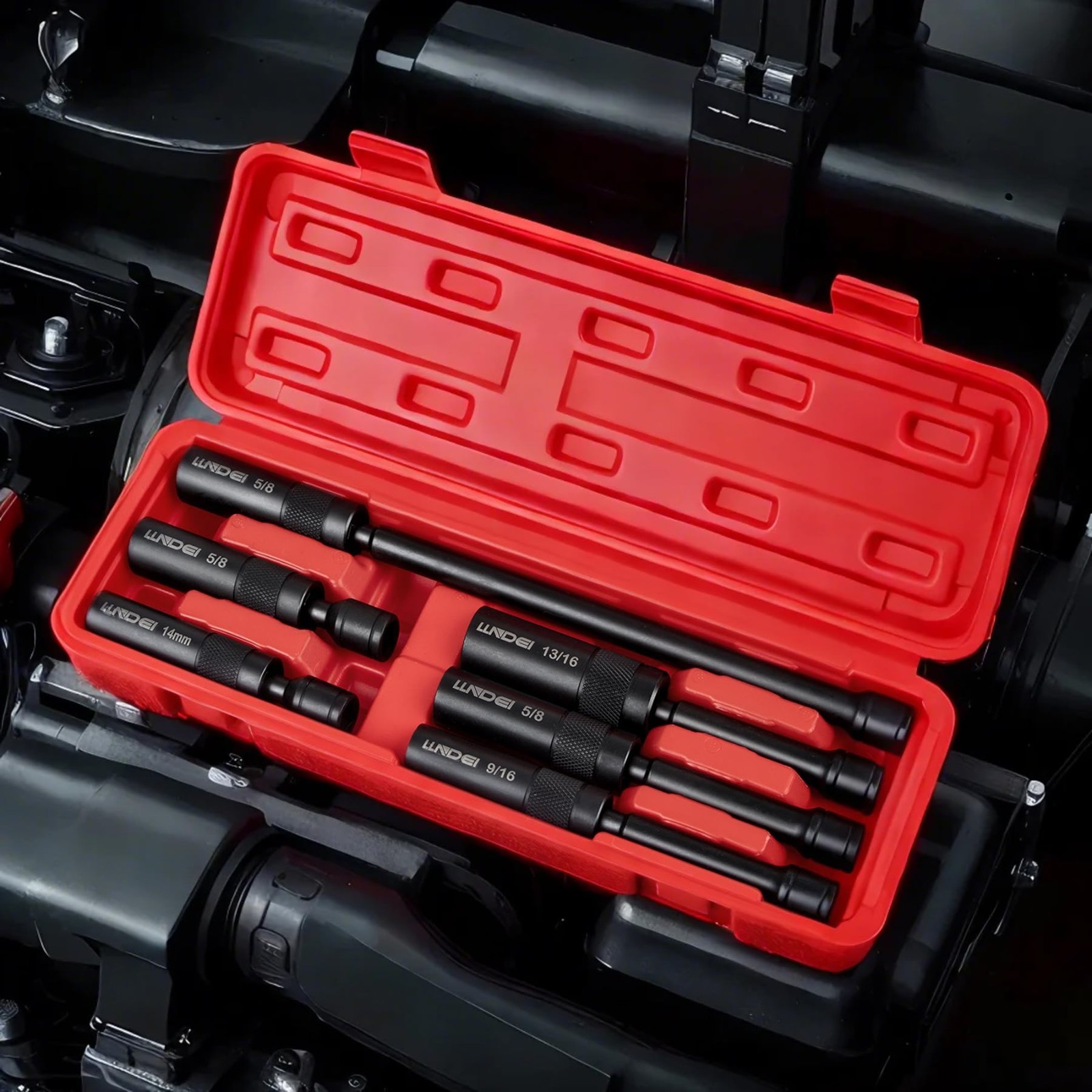 Magnetic Swivel Spark Plug Socket Set – 3/8″ Drive, 14MM, 5/8″, 9/16″, 13/16″ Si