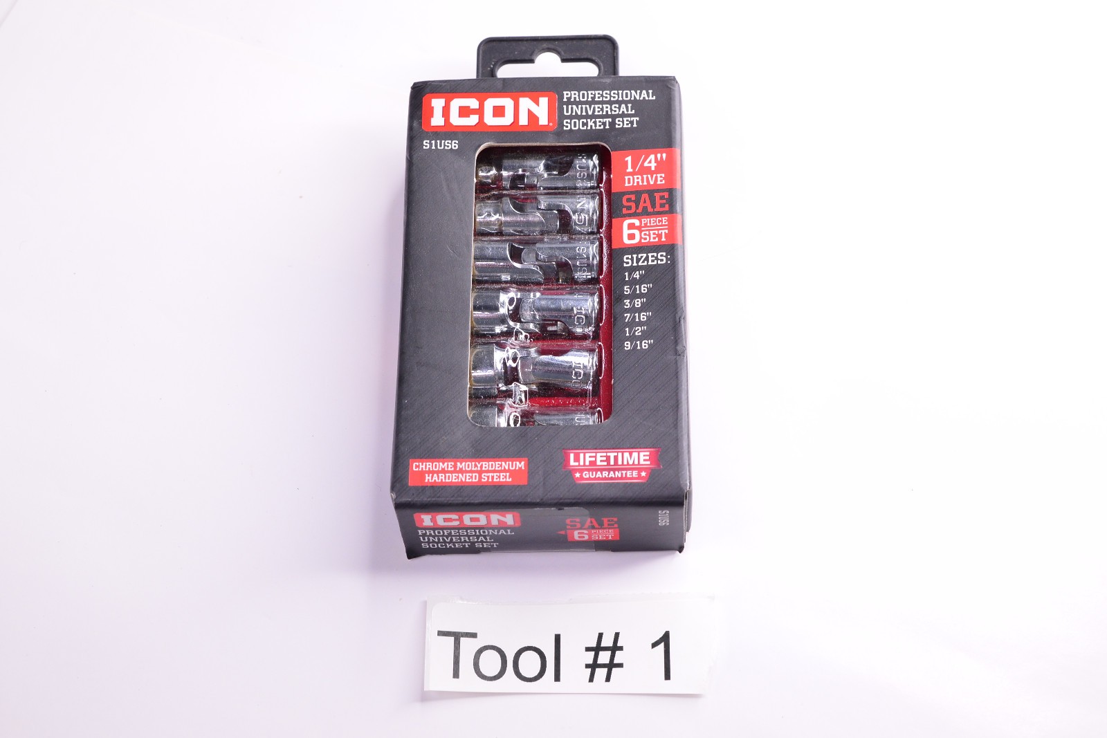 ICON 1/4 “Drive SAE Professional Universal Joint 6 Piece Set 1/4” S1US6 70299
