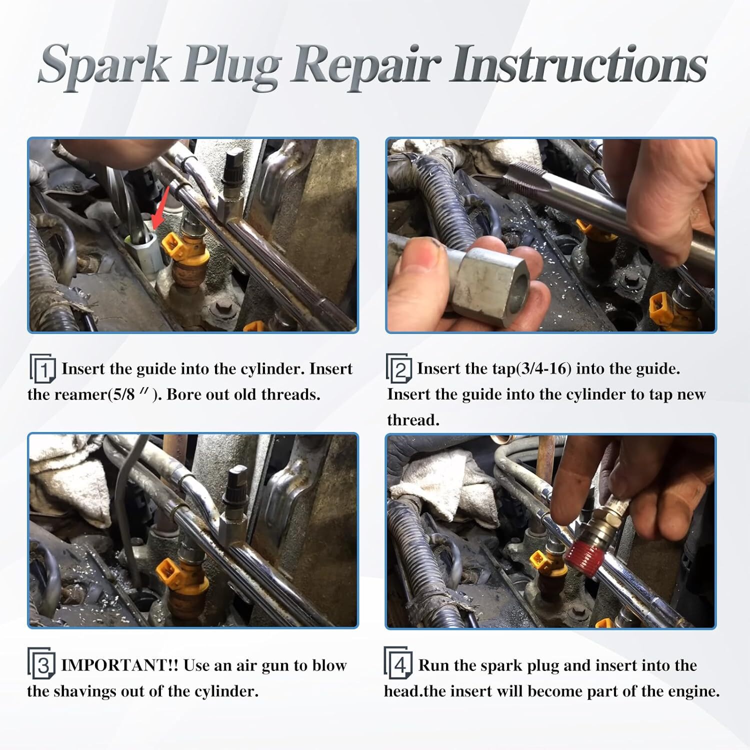 M14 Spark Plug Port Insert Installer Tools for Ford Triton Motor 4.6L 5.4L 6.8L