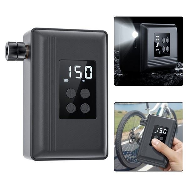 Cycling Trips Electric Bike Pump Lightweight Portable Real-time Pressure Readout