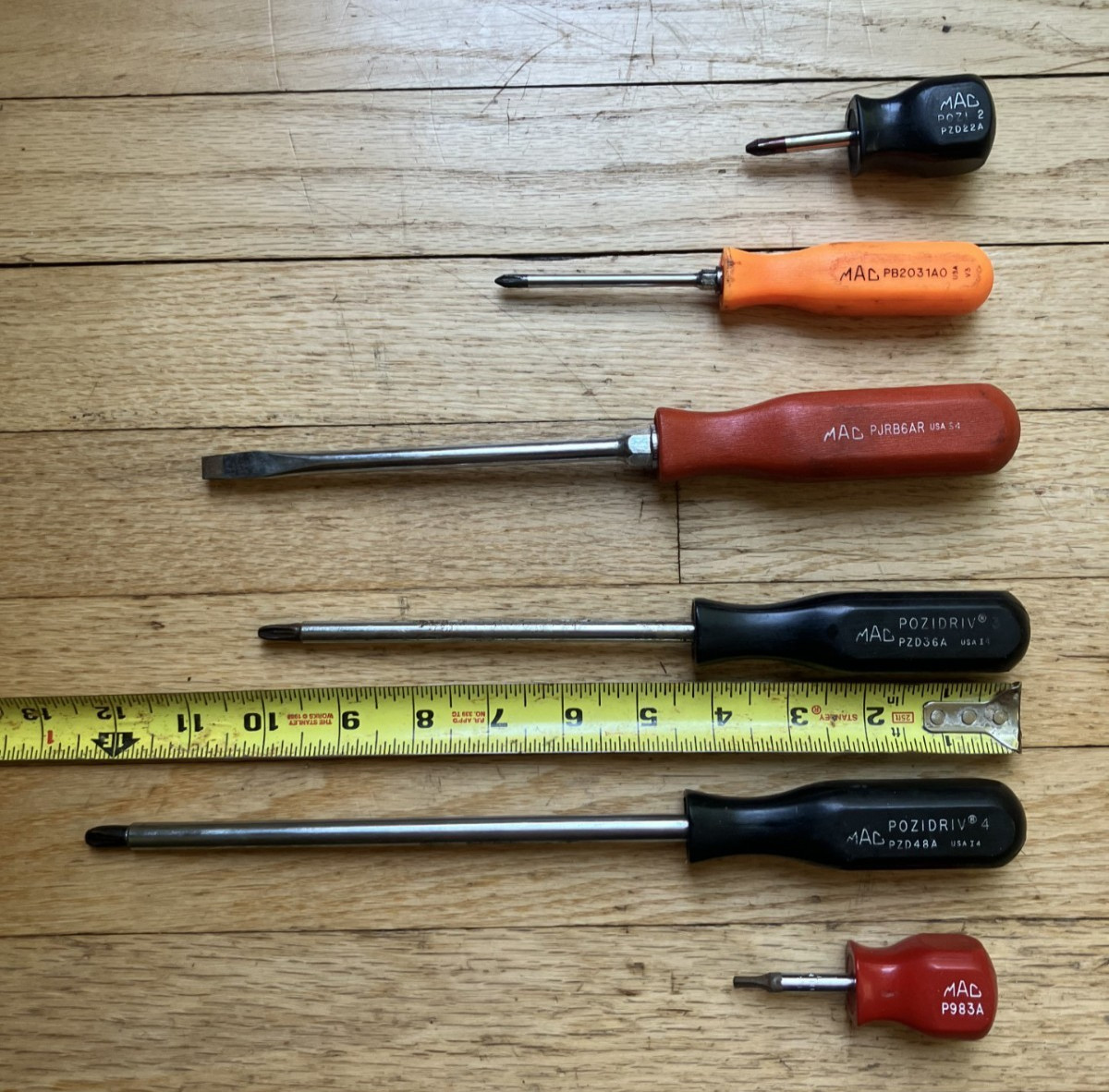 MAC Tools Screwdriver Lot of 6 (Made in USA)