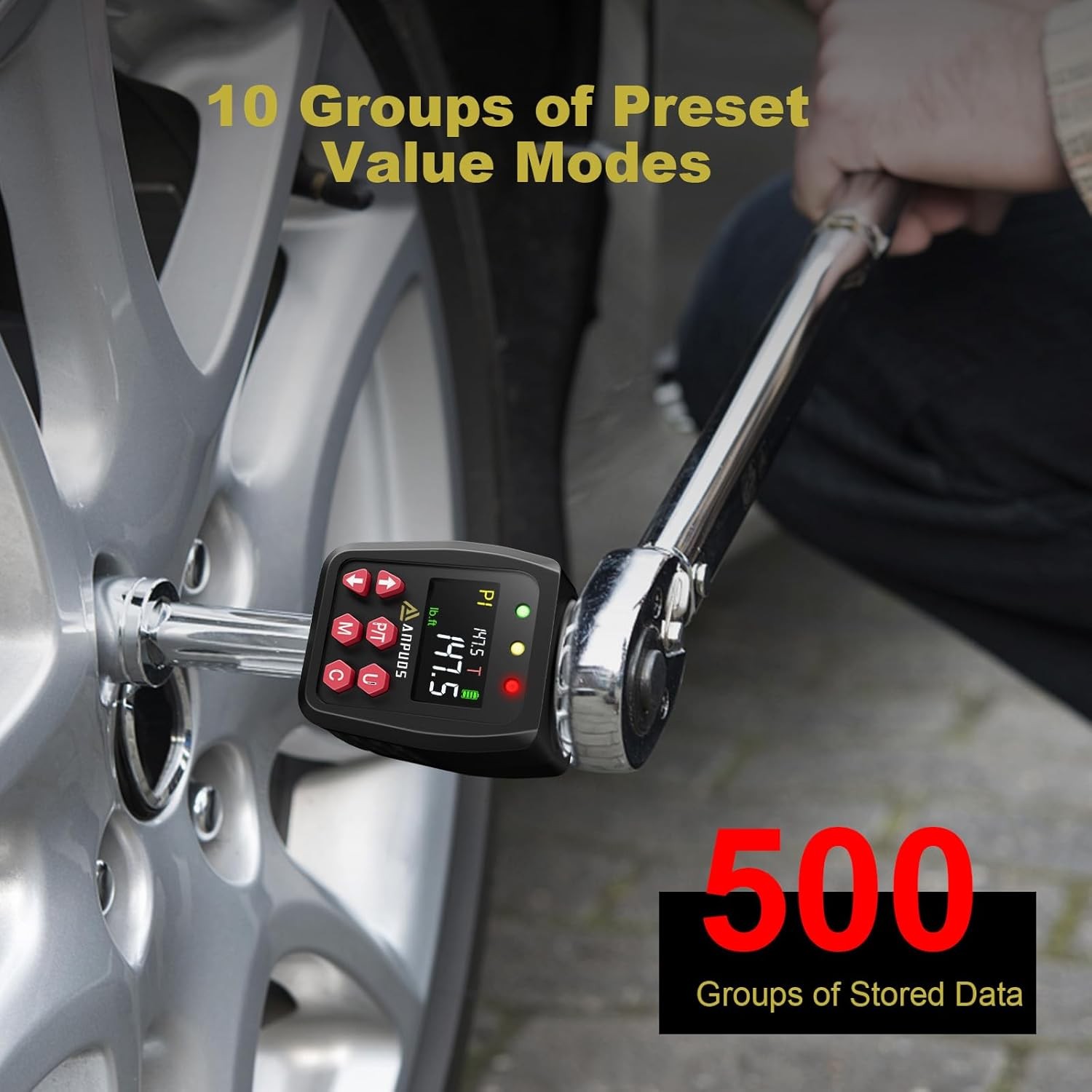 1/2″ Digital Torque Adapter, 7.4-147.5 Ft-lb/10-200 Nm
