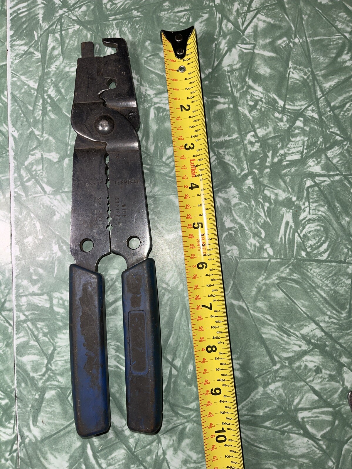 Wire Stripper Pliers Electrical Crimp Cutter Multi USA Unmarked 9 3/4 Inches Lng
