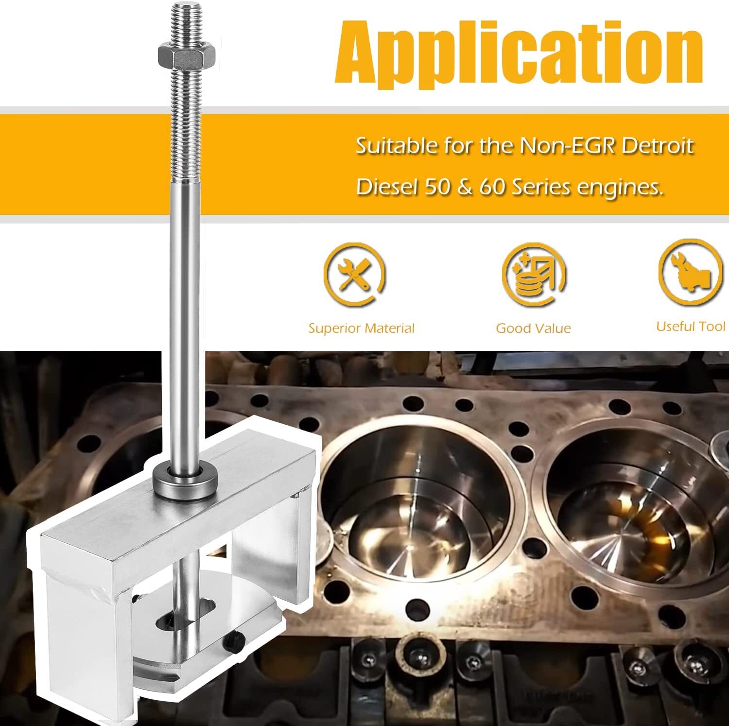 J-35791 Cylinder Liner Puller Remover for Non-EGR Detroit Diesel S50 S60
