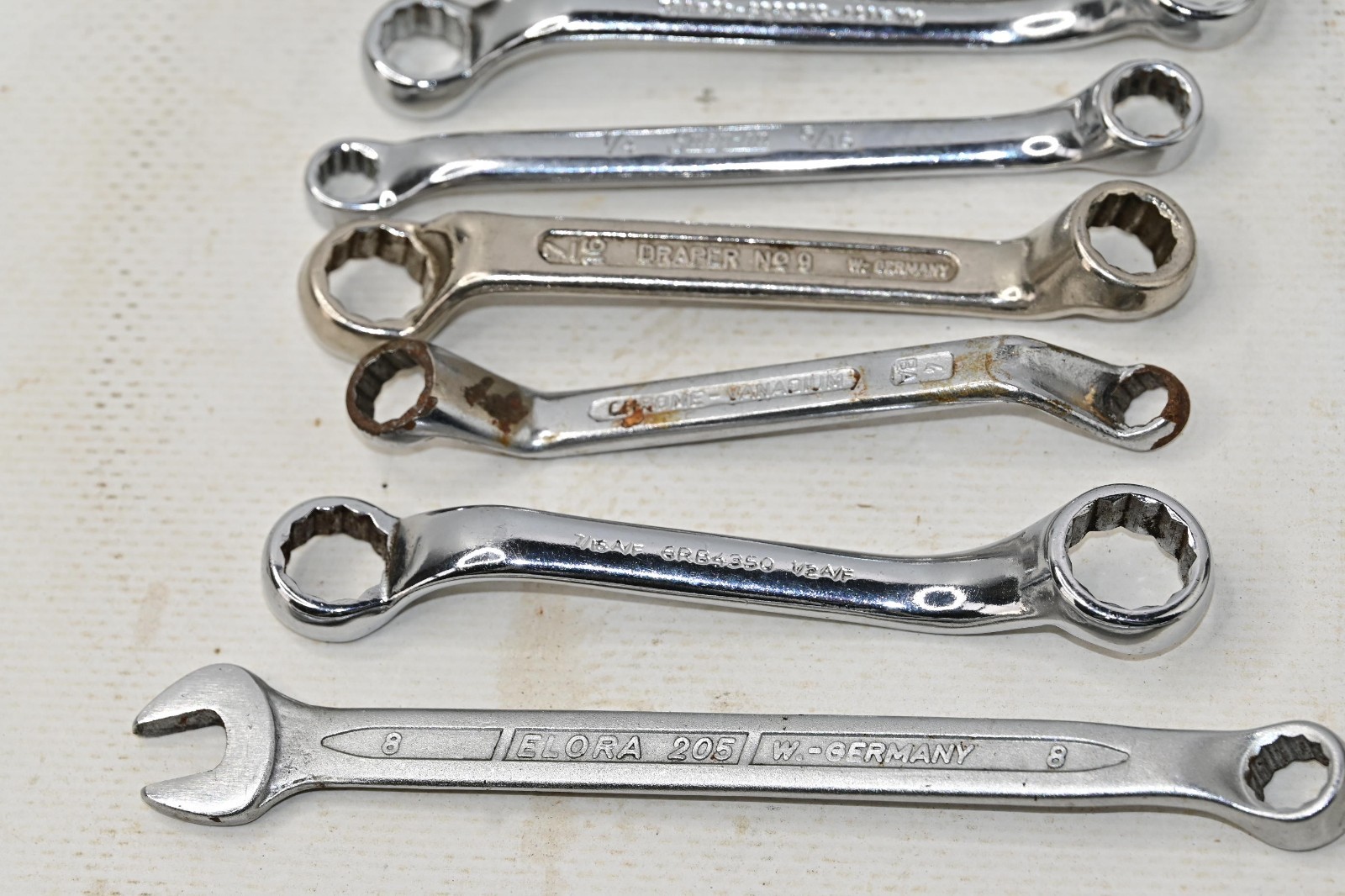 Vintage AF Offset Ring Spanners x 10 AF sizes as photos