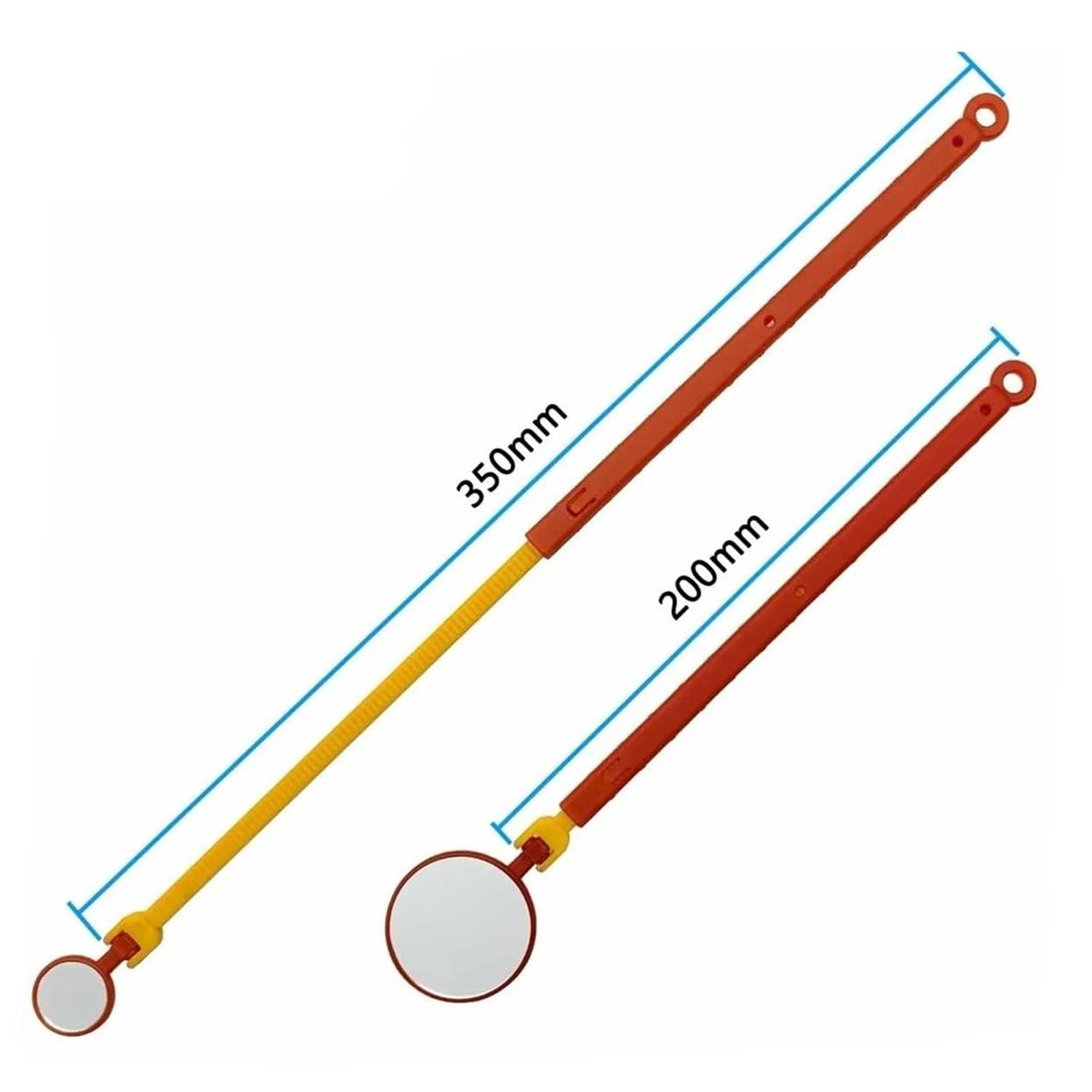 ZKTOOL 2PC 1000V Insulated Inspection Mirror Set 20/40mm Telescopic Flexible