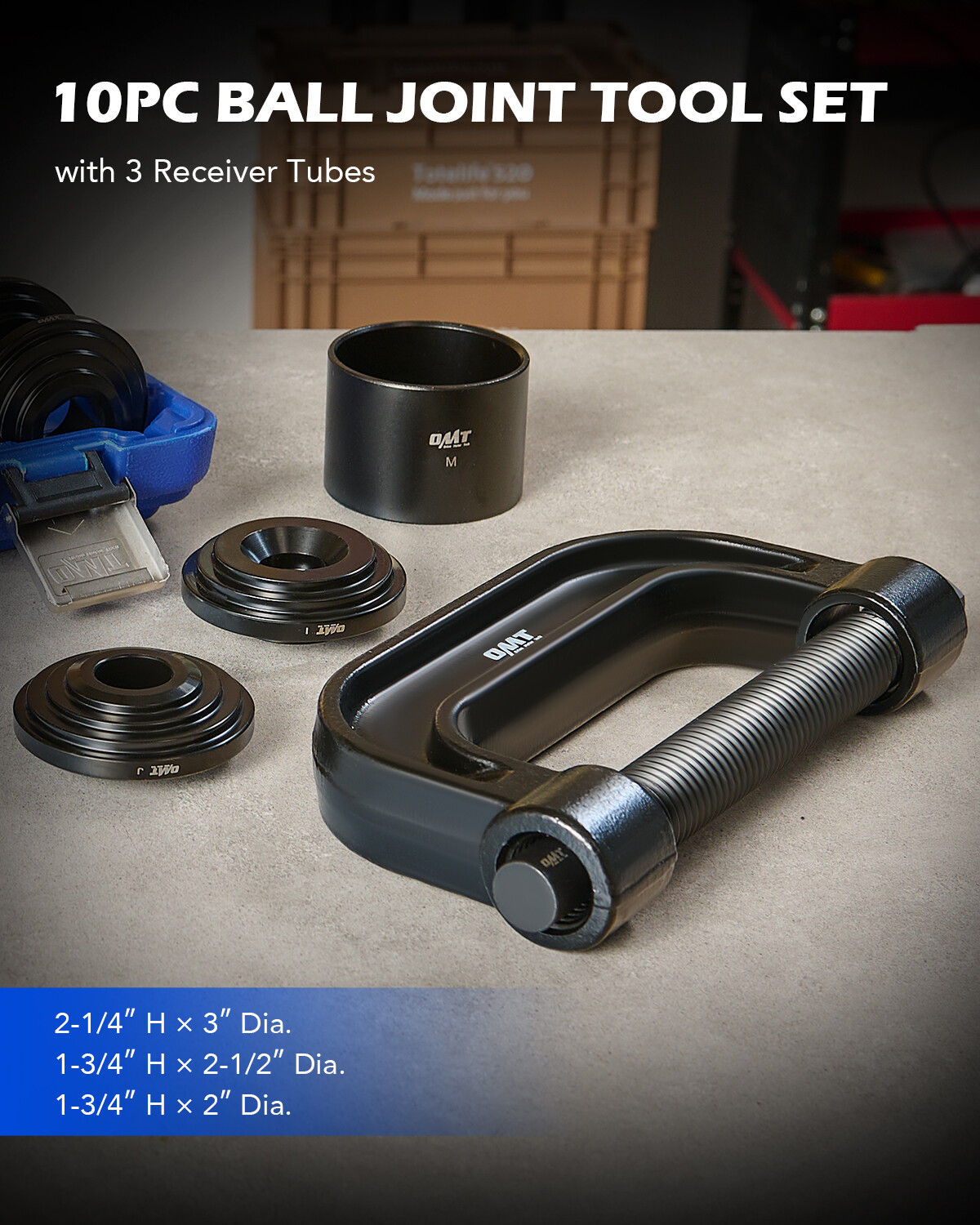 Heavy Duty 4 in 1 Ball Joint Press & U Joint Removal Tool Kit w/ 4 x 4 Adapters