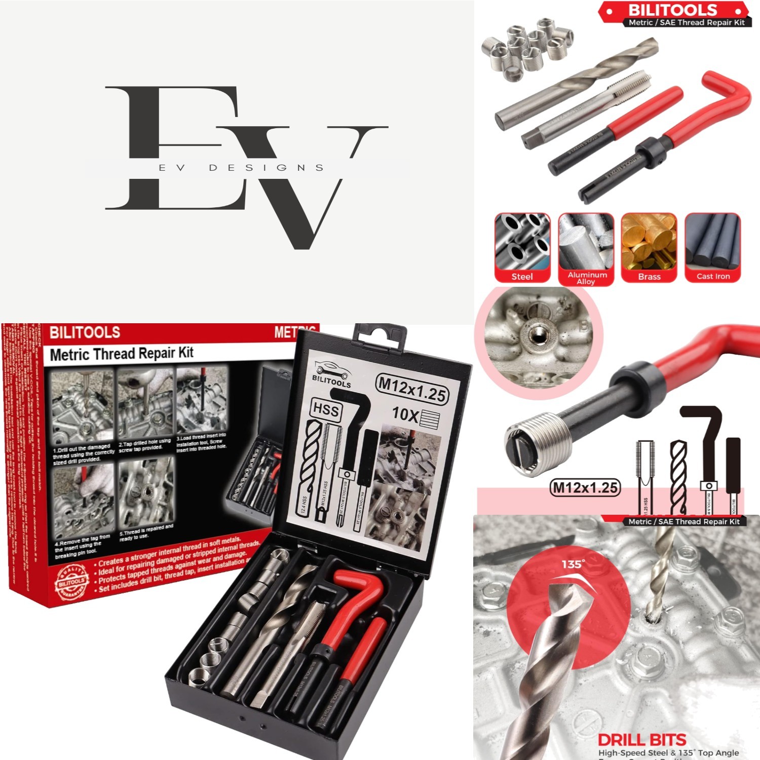 Ultimate M12x1.25 Thread Repair Kit – Effortless Metal Repair & Restoration