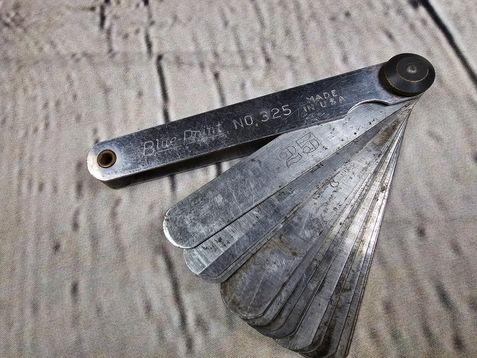 Vintage Blue-Point No. 325 Feeler Gauge 25 Blades MADE IN USA Snap-on Machinist
