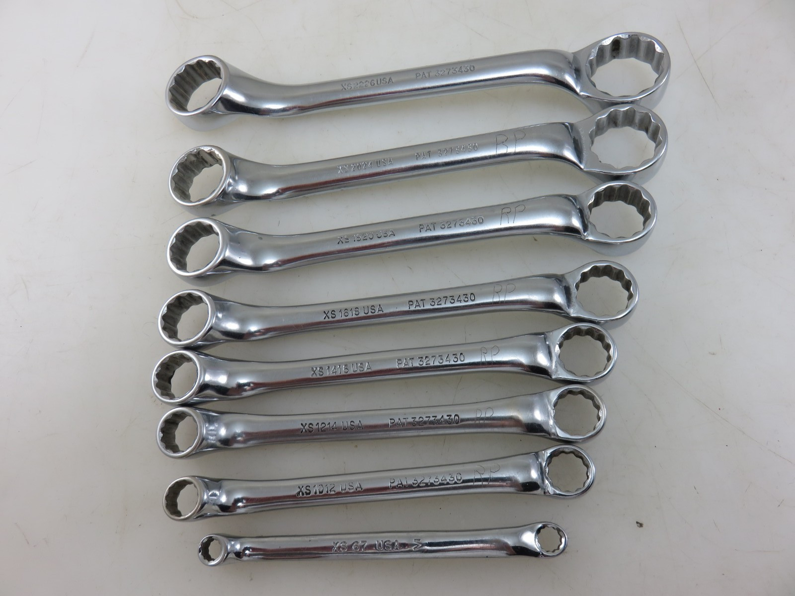 Snap-On XS SHORT Offset Box End Wrench 8pc Set 3/16″-13/16″ **NO 1/4″ x 5/16″*