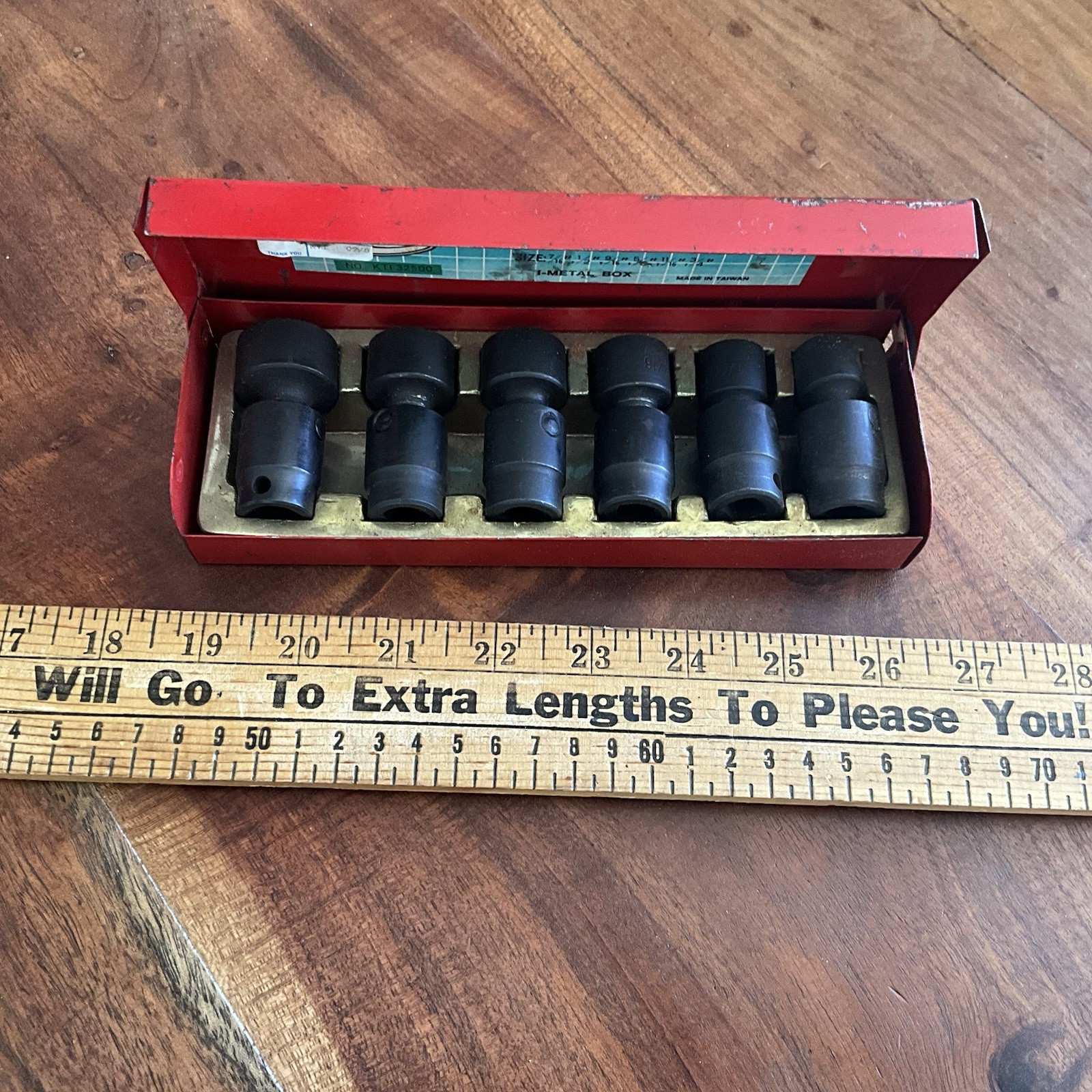Vintage Universal Swivel Impact Set w Case 3/8″ Drive 7/16″ to 3/4″ 6 Point