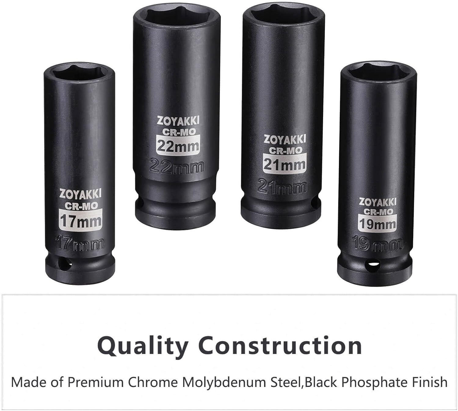 4 Dados De 1/2 Pulgada 17 19 21 22 mm Para Impacto Taladros Enchufe Set Ofertas