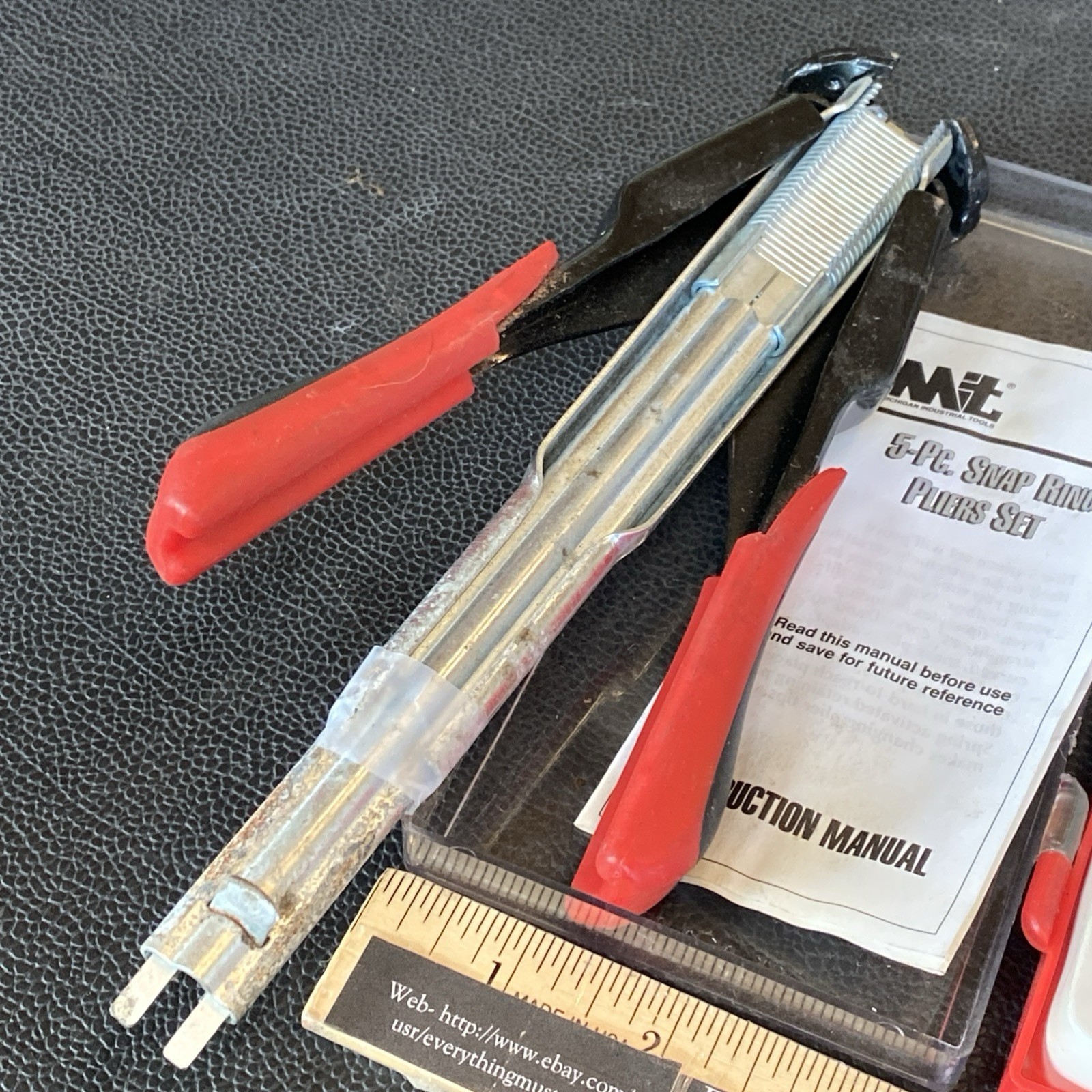 Mit 5 PC Tip Snap Ring Pliers & Spring Loaded Hog Ring Pliers Kit Set Lot Tools