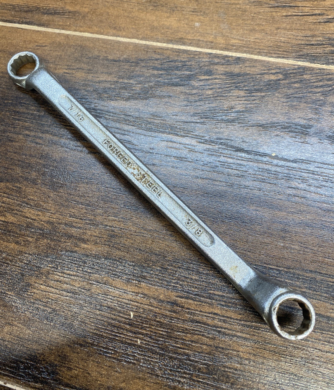 Vintage Tru Fit 3/8” x 7/16” Offset Box End Wrench 12 Point Forged USA
